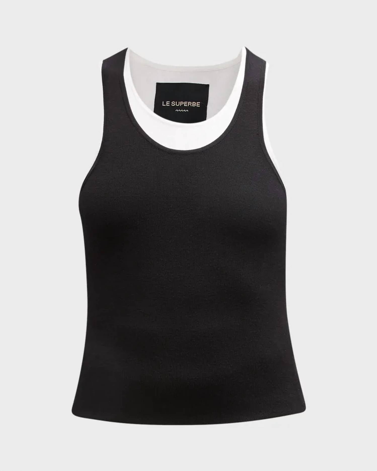 Shop Le Superbe It Takes Two Tank In Black And White