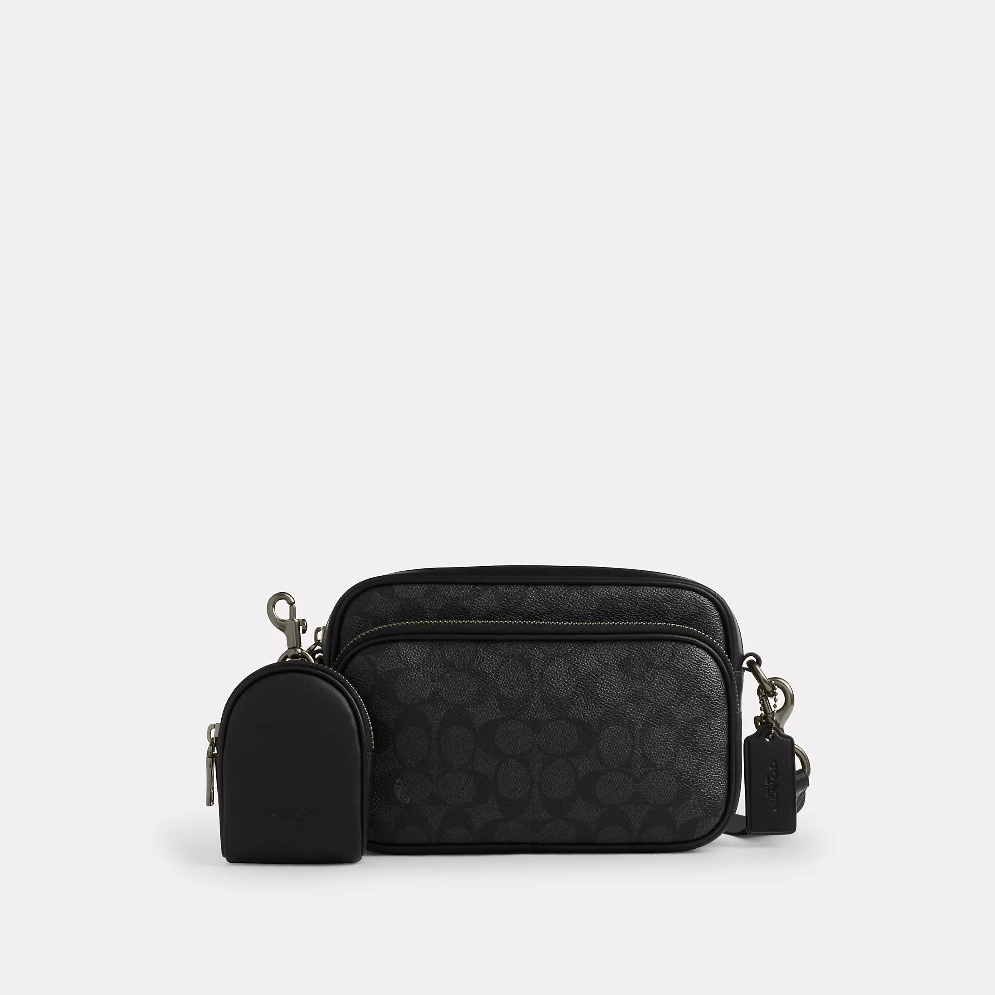 Coach Outlet Finlay Crossbody Bag In Signature Canvas In Gray