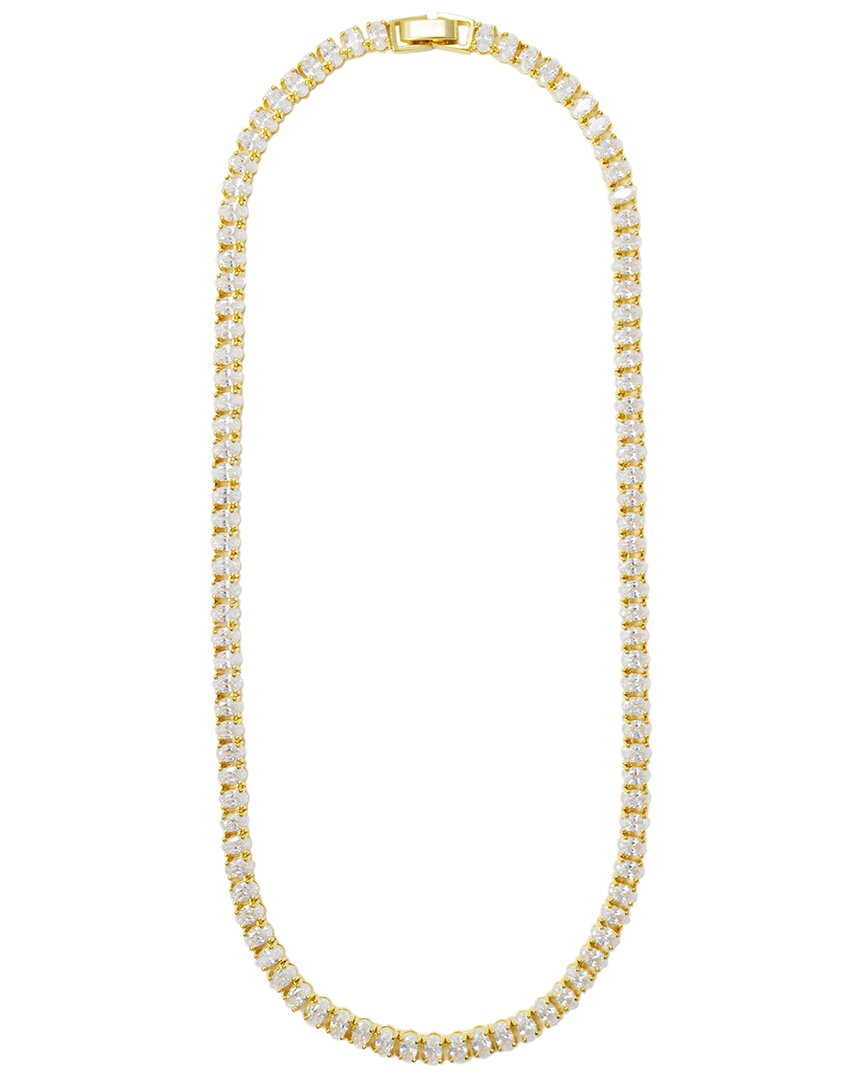 Cloverpost Heel 14k Plated Cz Tennis Necklace In Gold