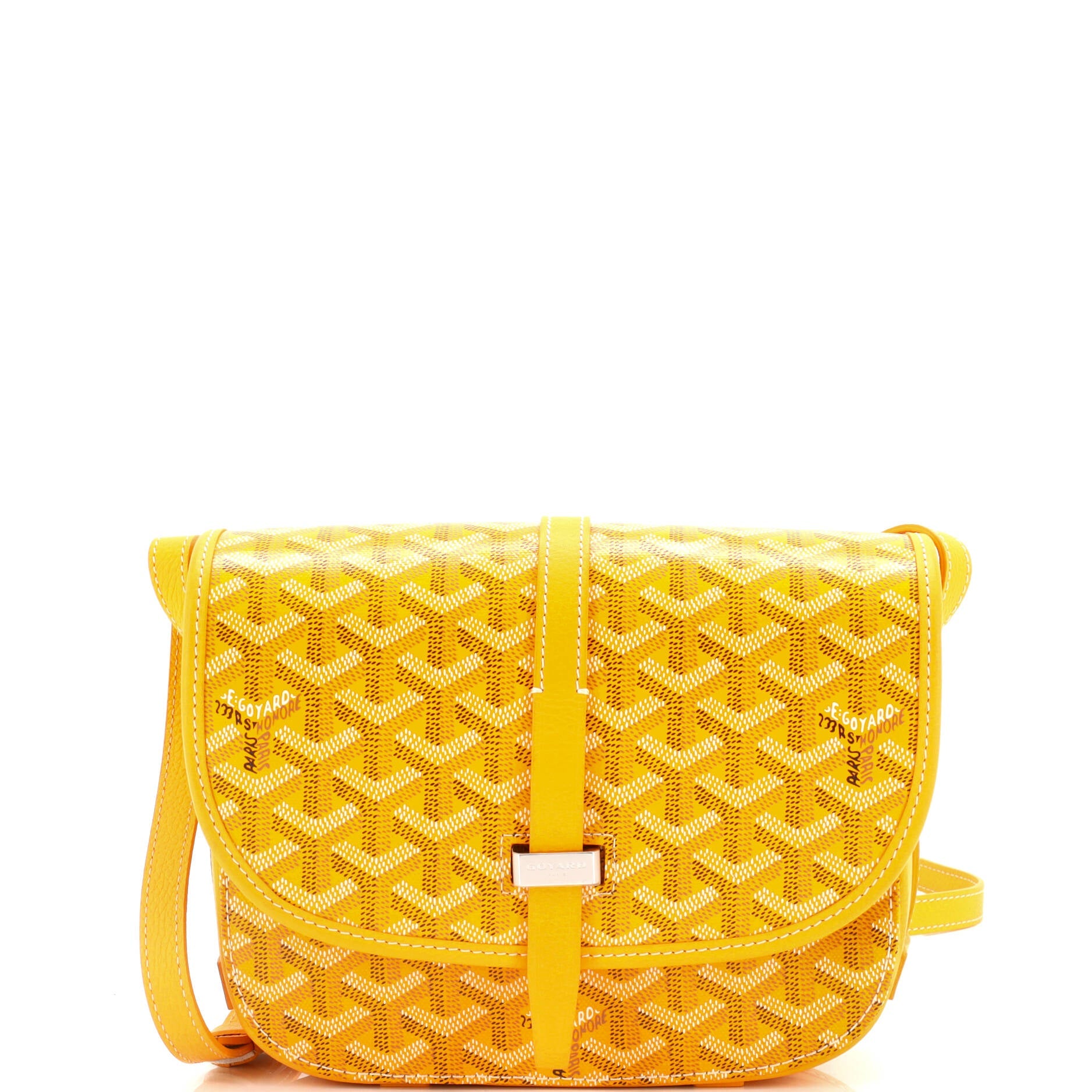 Pre-owned Goyard Belvedere Ii Messenger Bag Coated Canvas Pm In Yellow