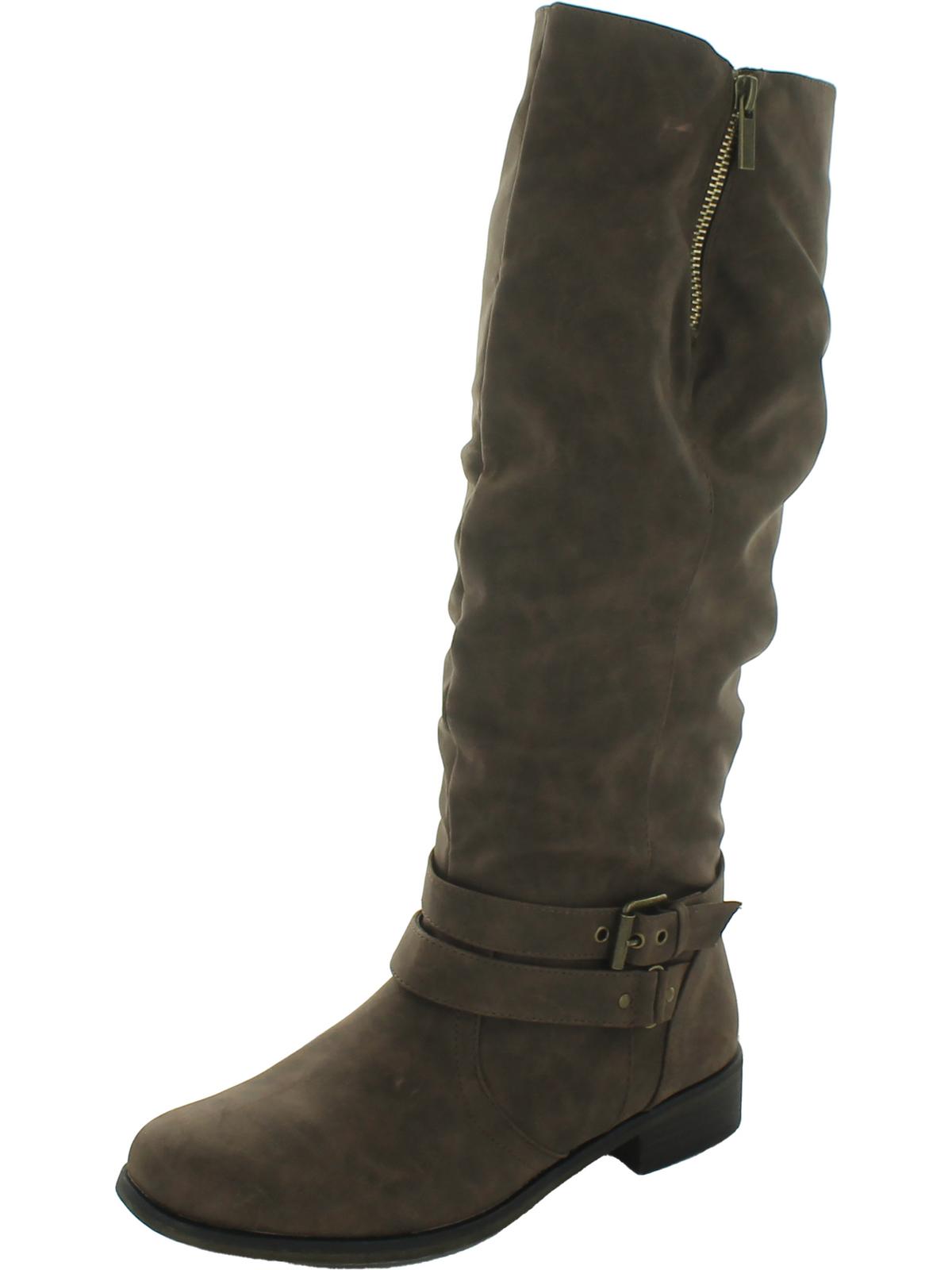 Xoxo Mayne Womens Faux Leather Mid-calf Boots In Green