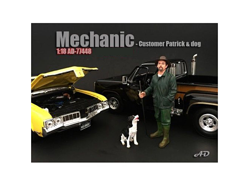 American Diorama Customer Patrick And A Dog Figurine / Figure For 1:18 Models By  In Animal Print