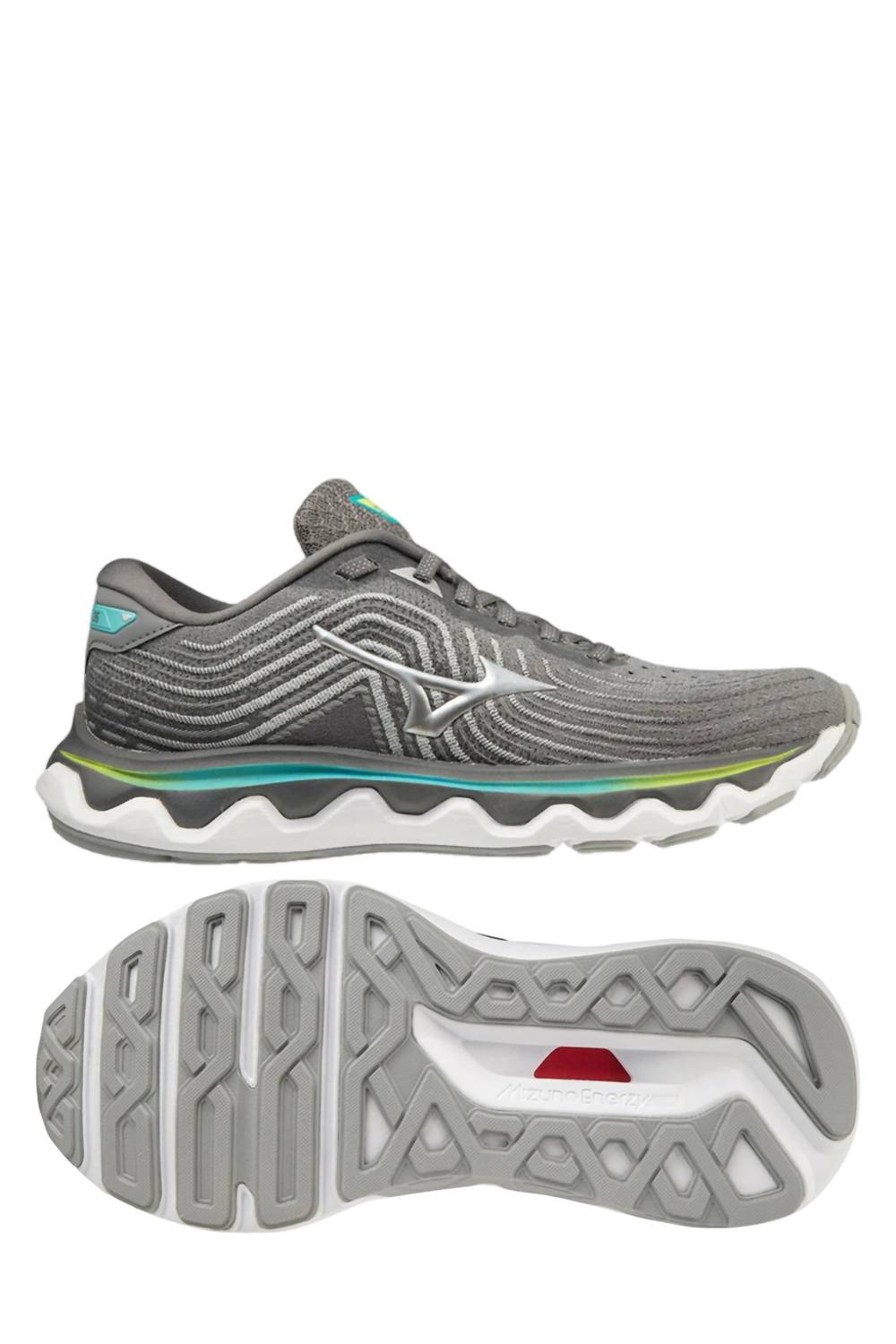 Mizuno Women's Wave Horizon 6 Running Shoes - B/medium Width In Ultimate Grey/silver In Gray