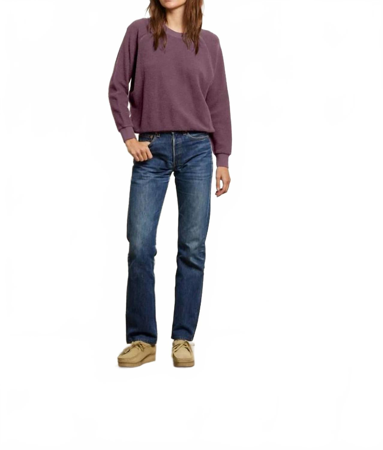 Perfectwhitetee Women's Ziggy Fleece Shrunken Top In Plum In Purple