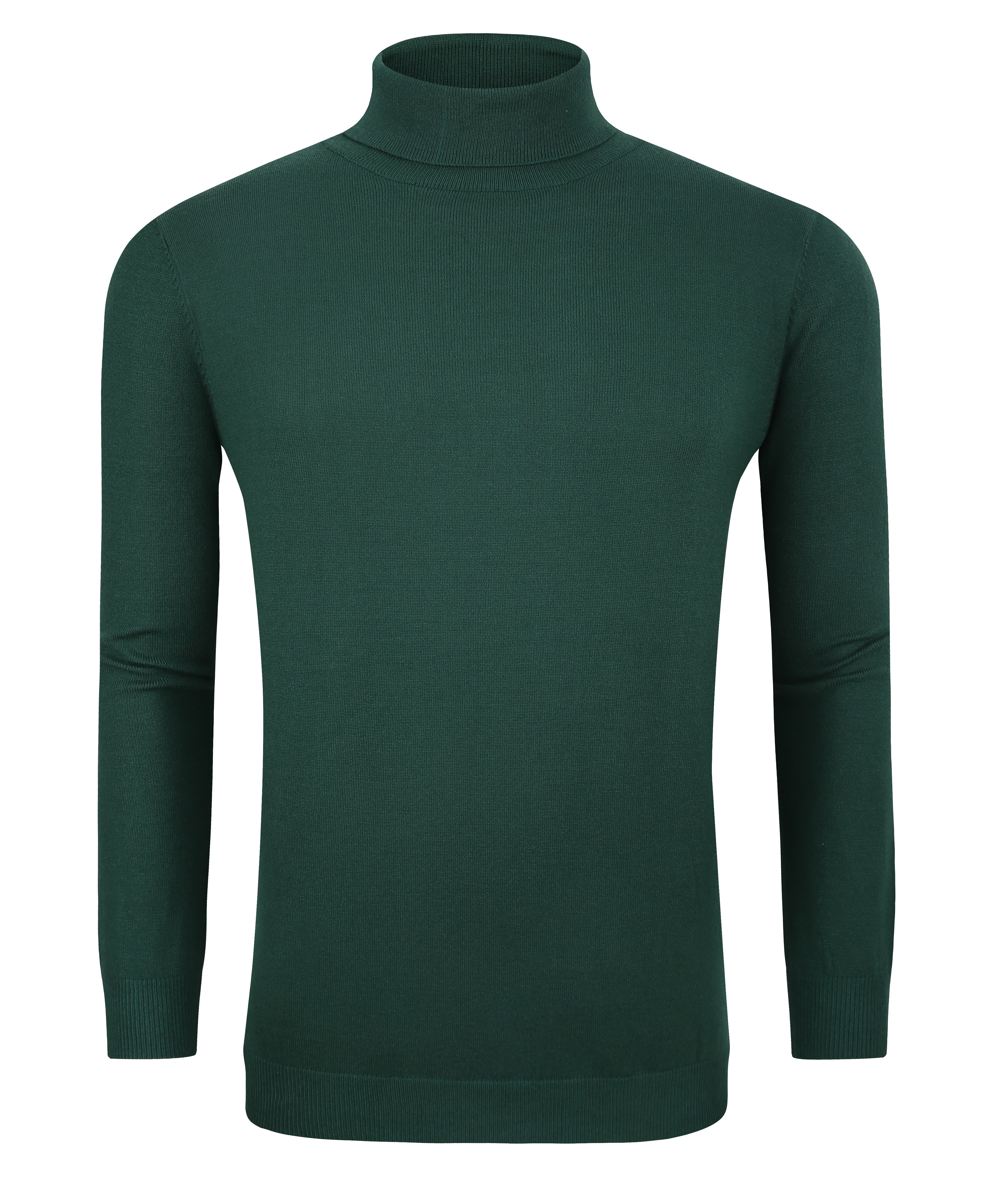 Shop Tom Baine Slim Fit Performance Cotton Turtle Neck In Green