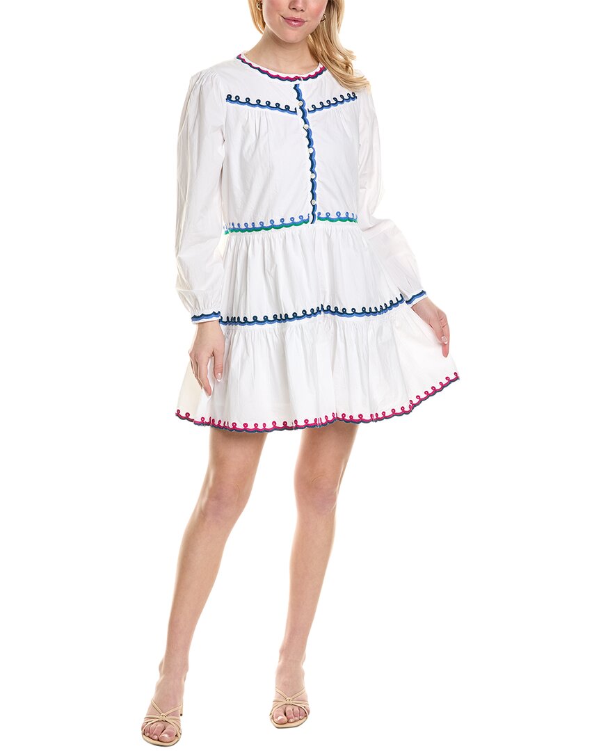 Roller Rabbit Valleta Embroidered Lela Mini Dress In White