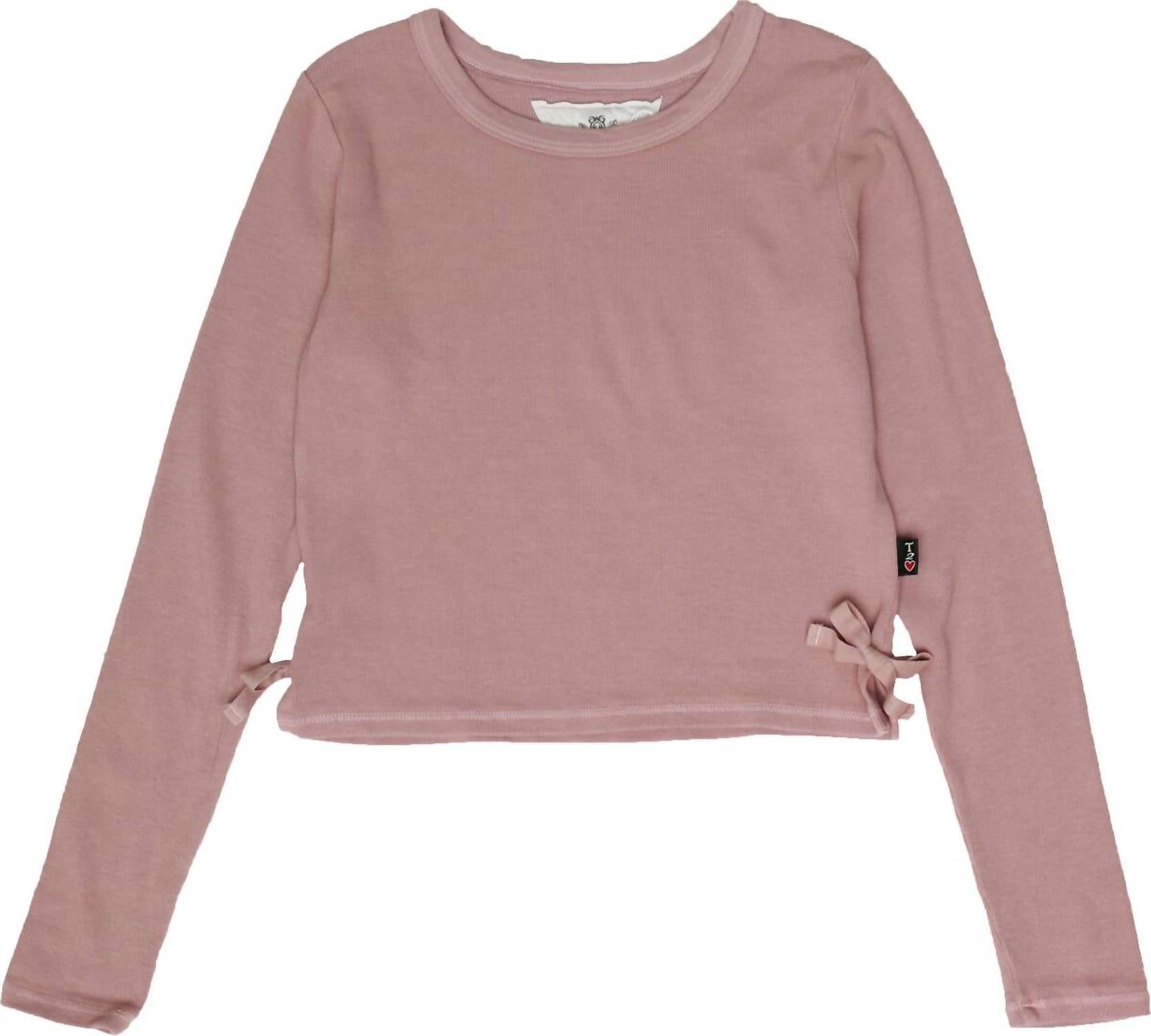Shop T2love Girl's Long Sleeve Top In Rose In Pink