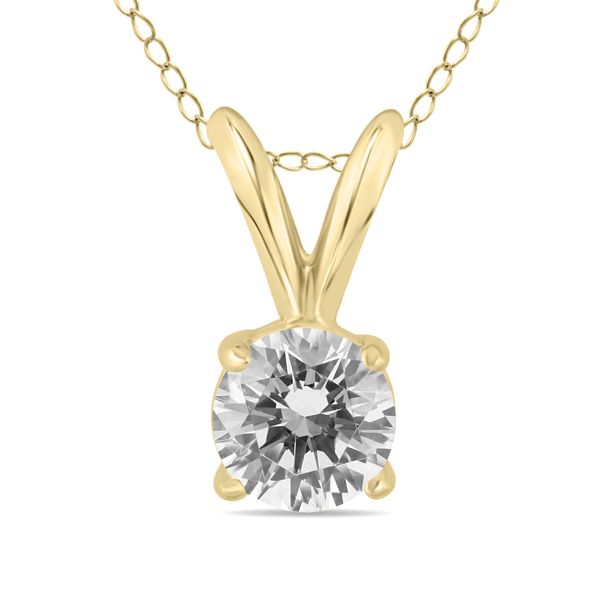 Sselects 3/8 Carat Diamond Solitaire Pendant In 14k In Gold