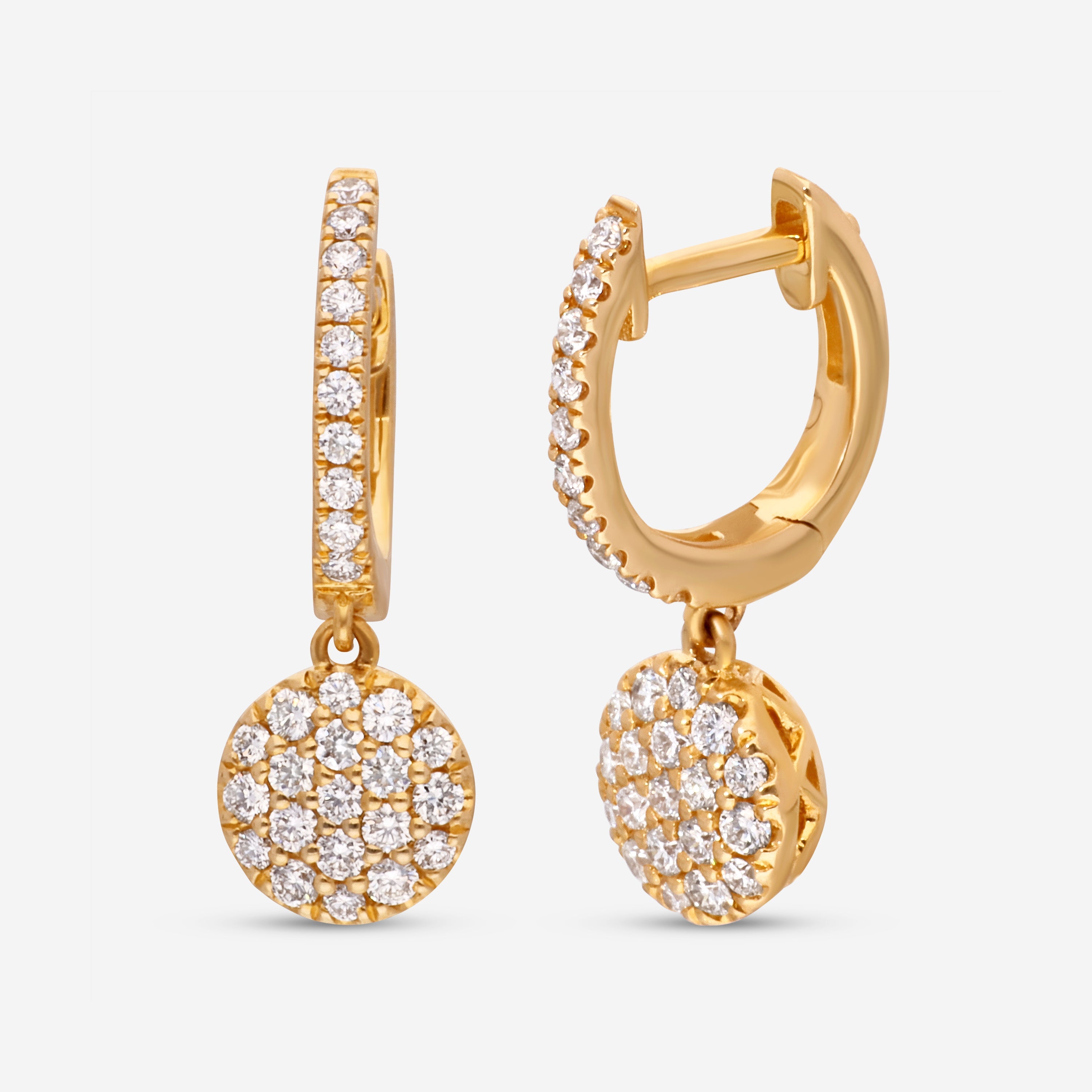 Ina Mar 14k Gold, Diamonds 0.54ct. Tw. Drop Earrings Cn/557758 In Yellow