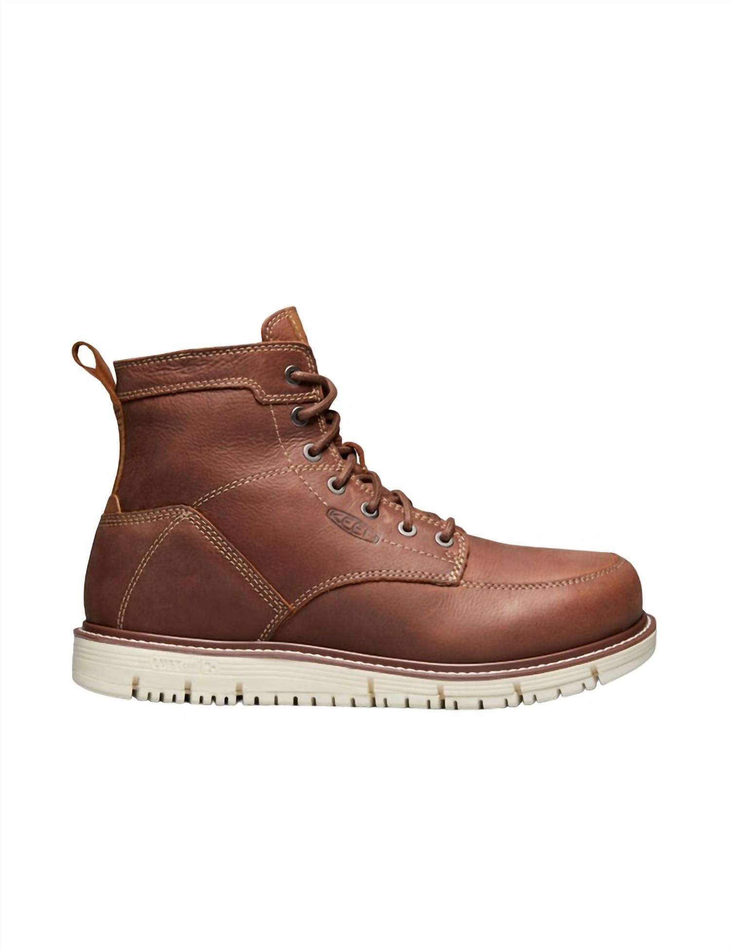 Shop Keen Men's San Jose 6" Waterproof Boot -soft Toe In Gingerbread/off White In Brown