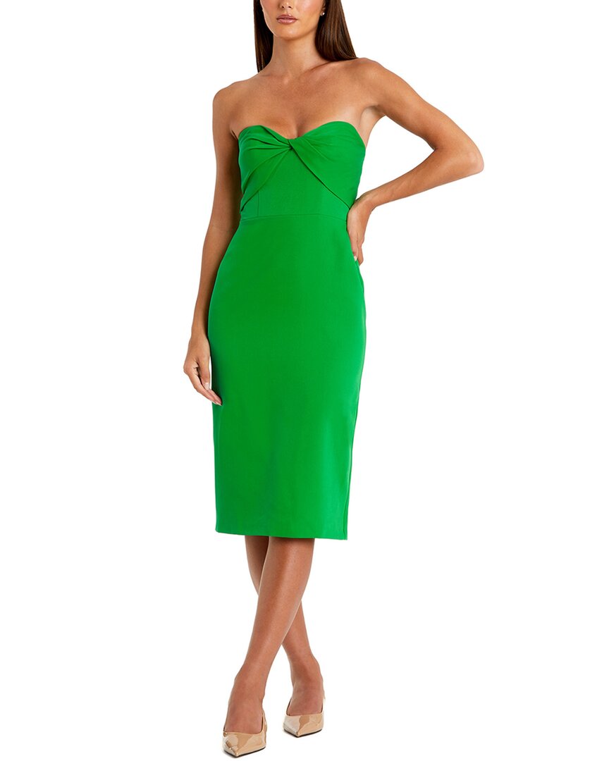 Mac Duggal Strapless Crepe Twist Top Fitted Midi Dress