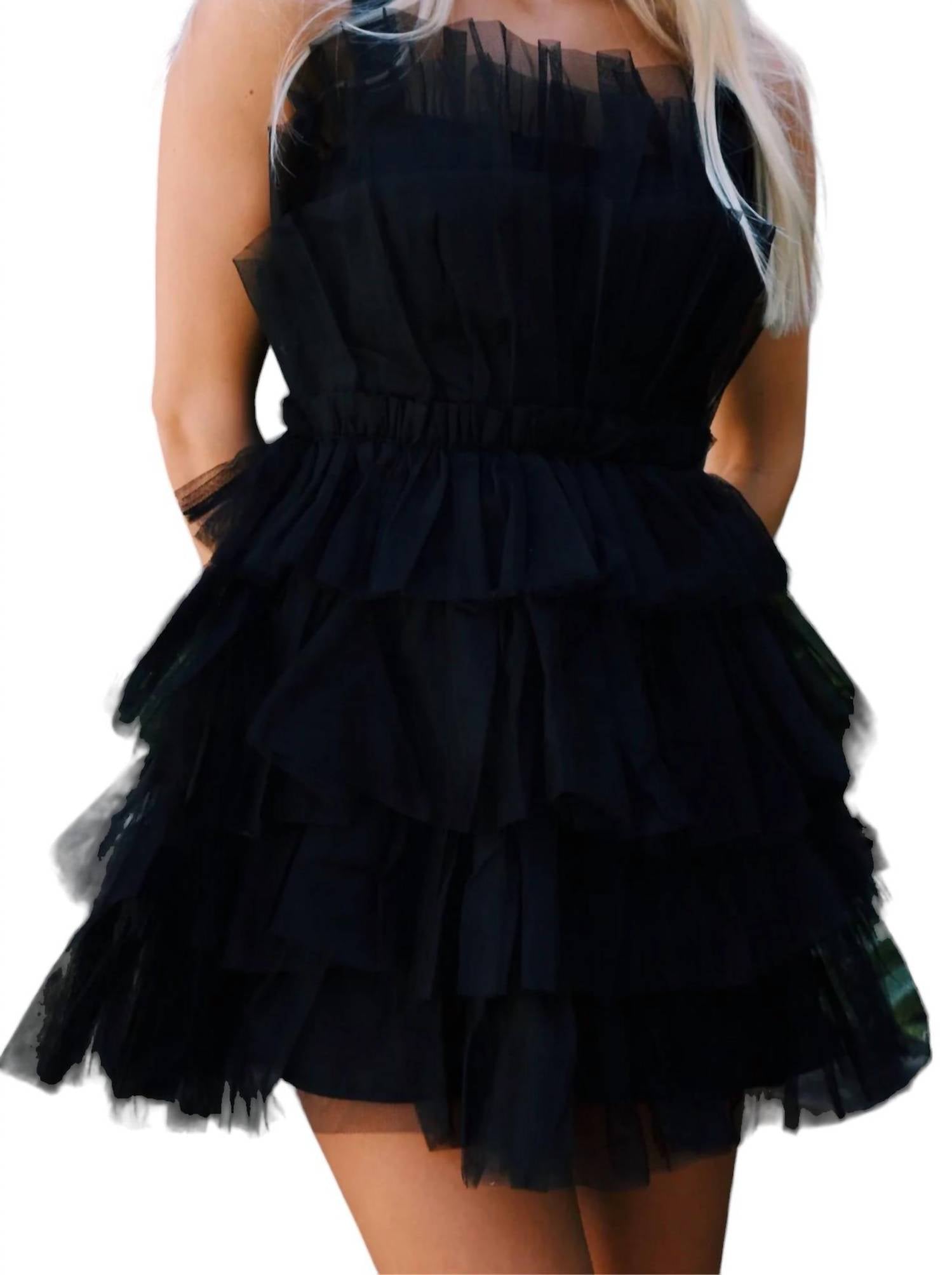 Shop Storia Tulle Party Dress In Black