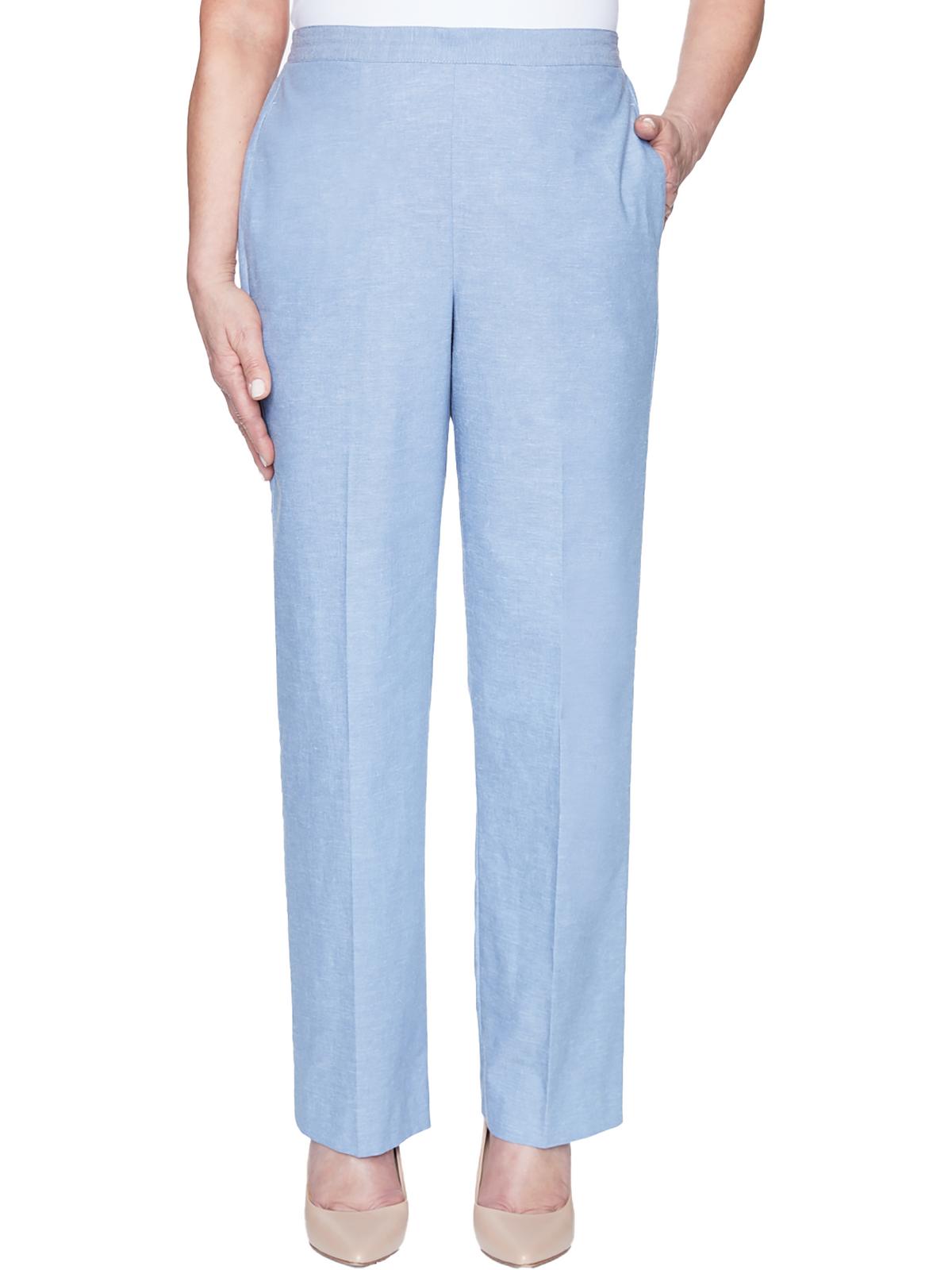 Alfred Dunner Plus Womens Chambray Straight Leg Pants In Blue