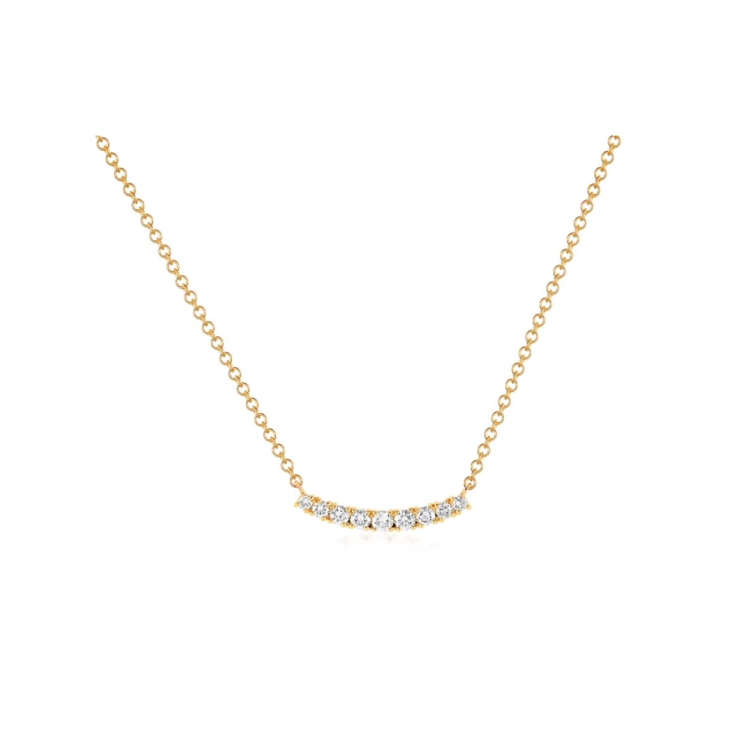 Ef Collection Full Cut Diamond Arc Necklace In Gold