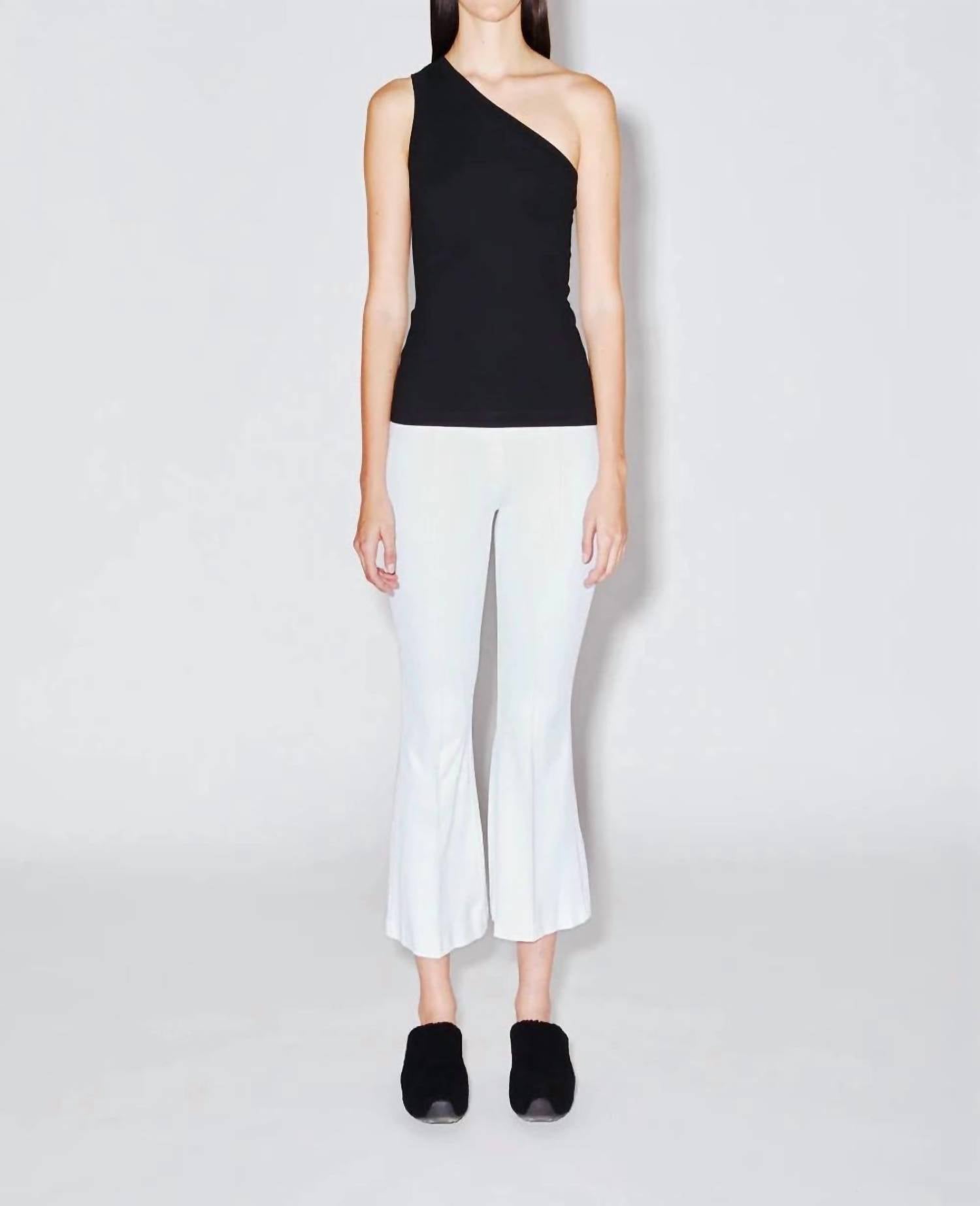 Rosetta Getty Pull On Cropped Flare Pants In White