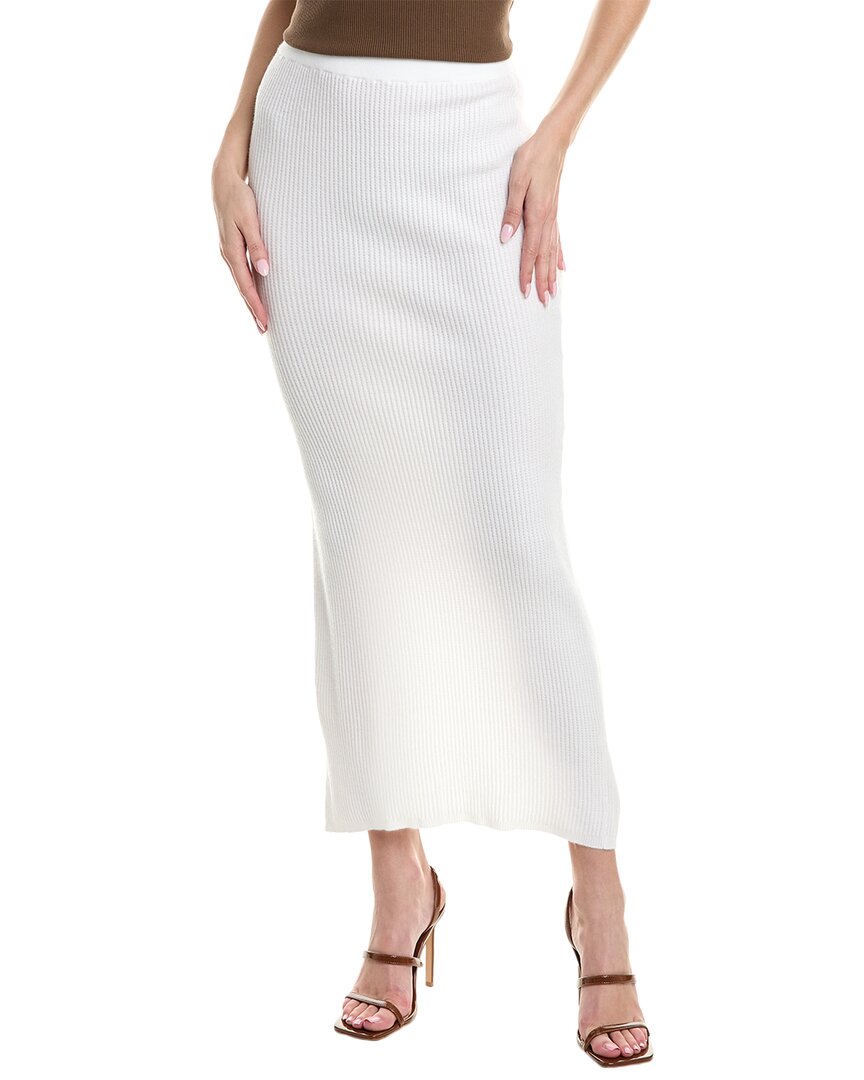 Shop Emmie Rose Ribbed Maxi Skirt In White