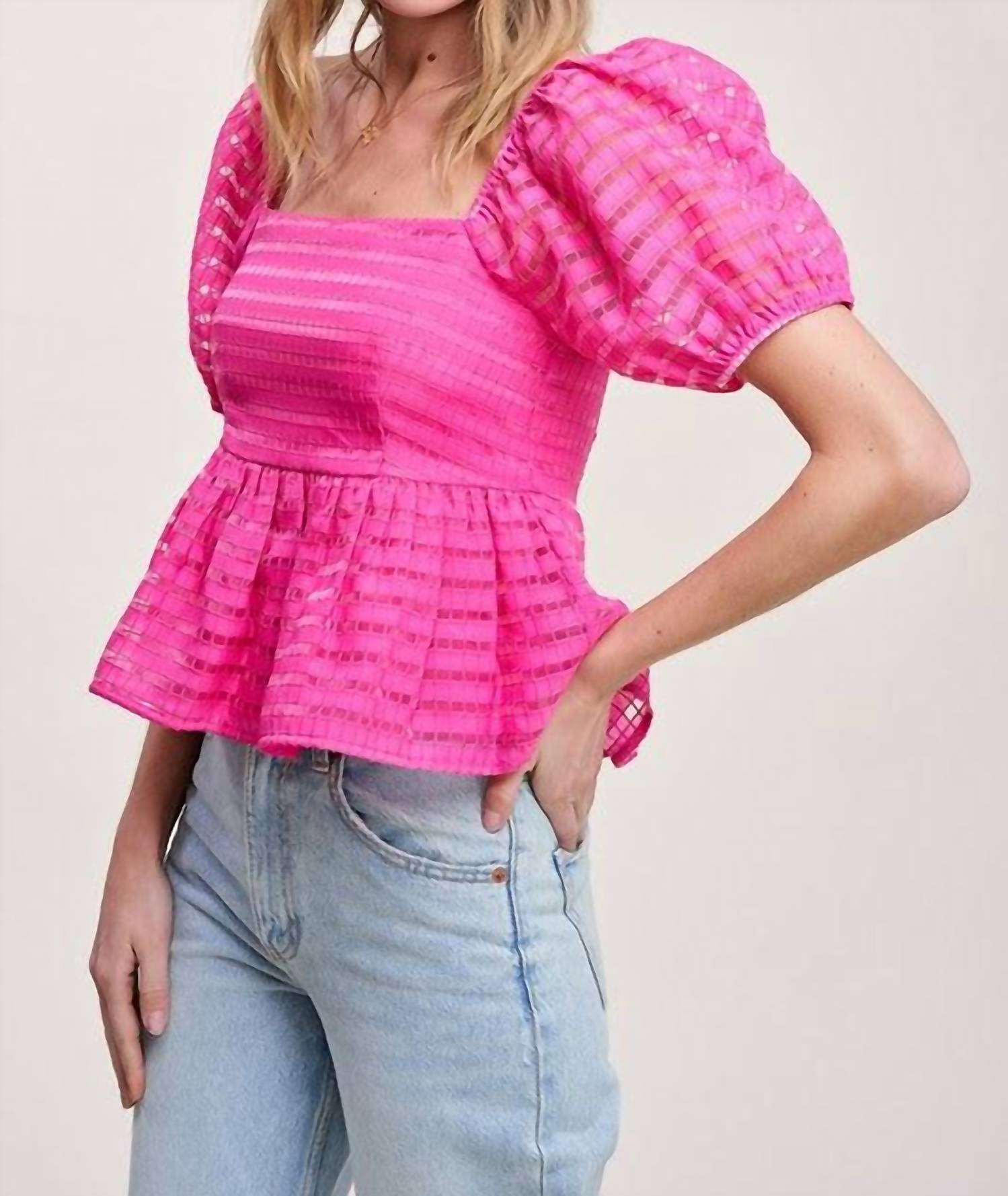 Shop Fanco Confidently Cute Top In Fuchsia In Pink