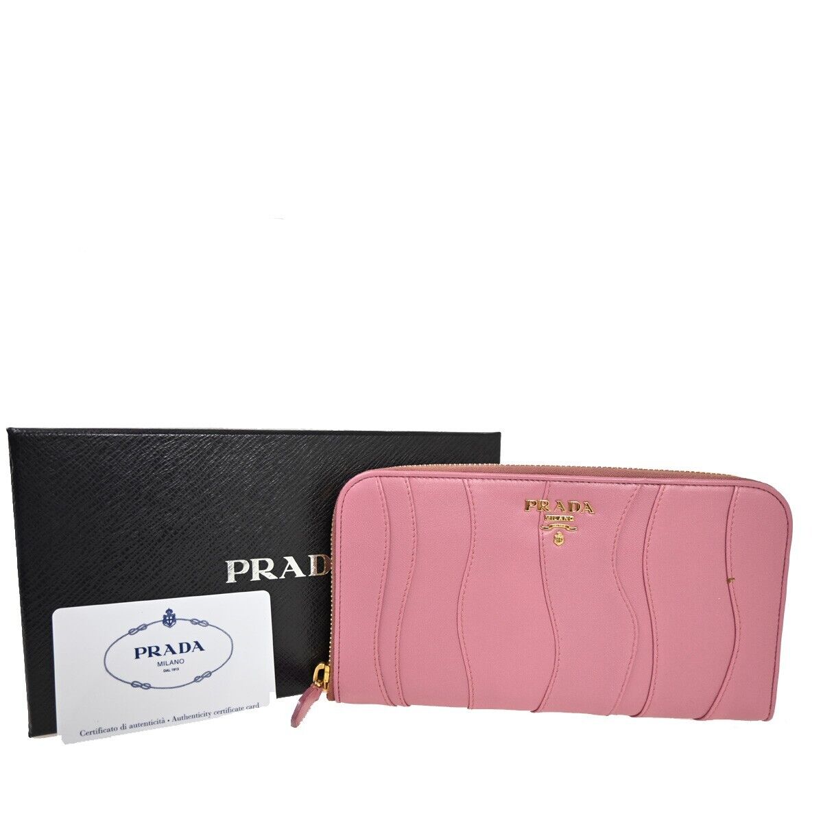 Shop Prada Leather Wallet () In Pink