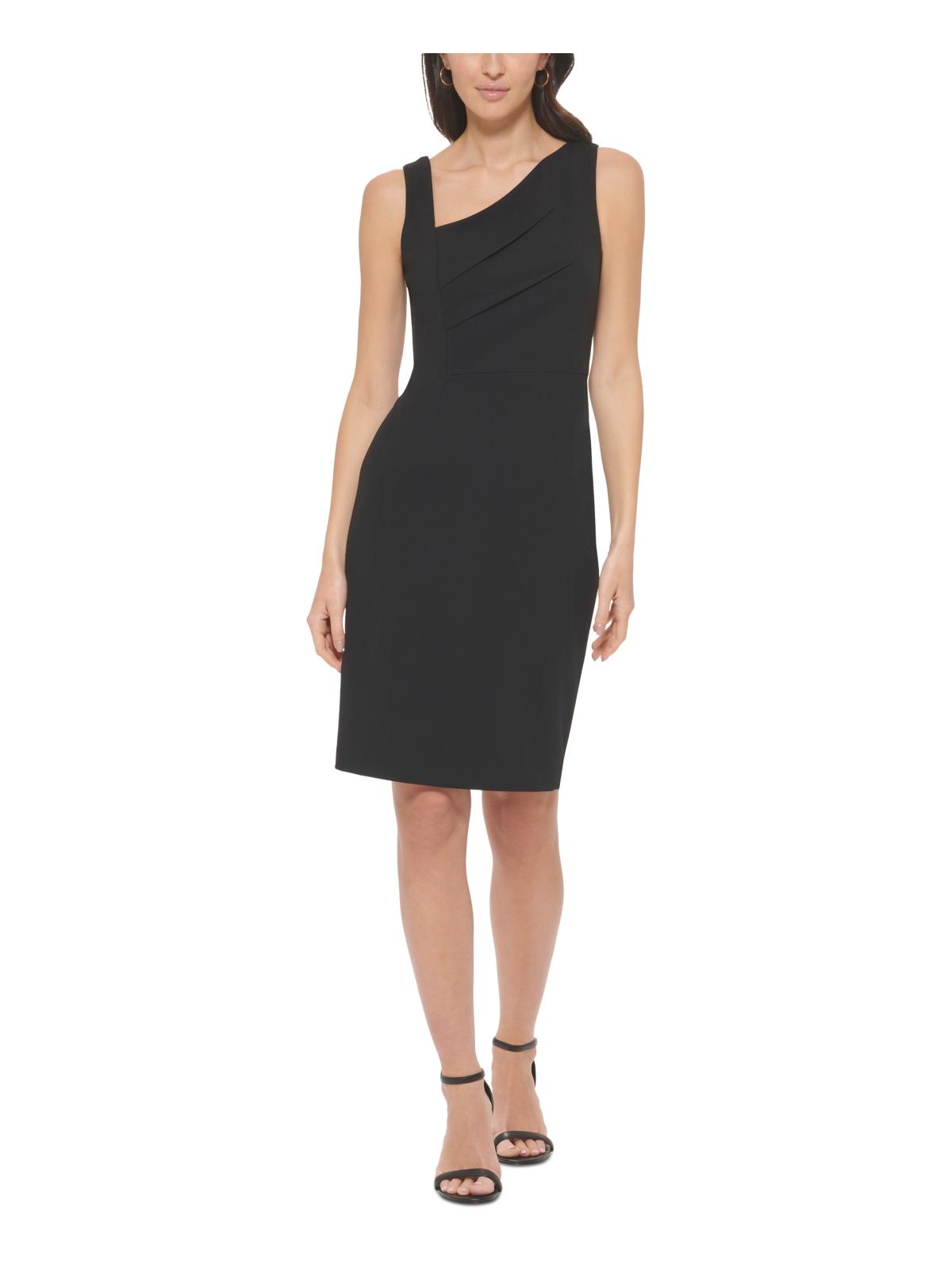 Shop Calvin Klein Womens Business Knee-length Sheath Dress In Black