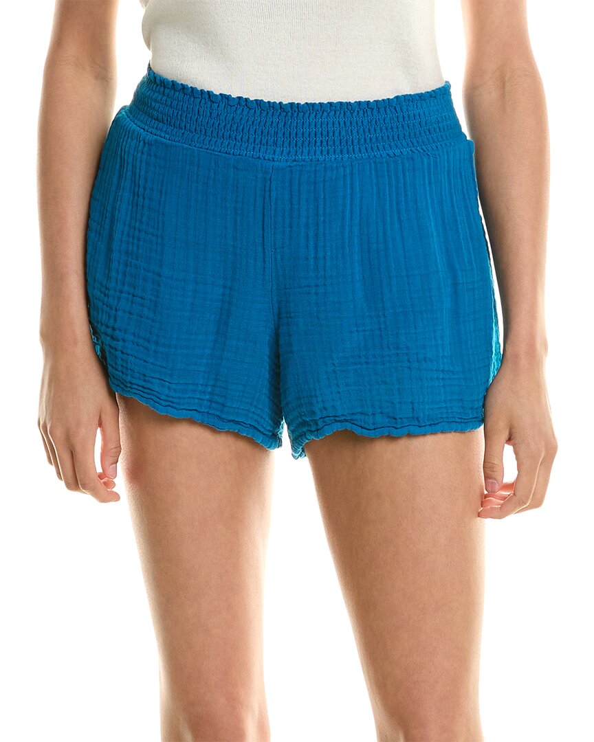 Shop Michael Stars Peggy Smocked Waist Short In Blue