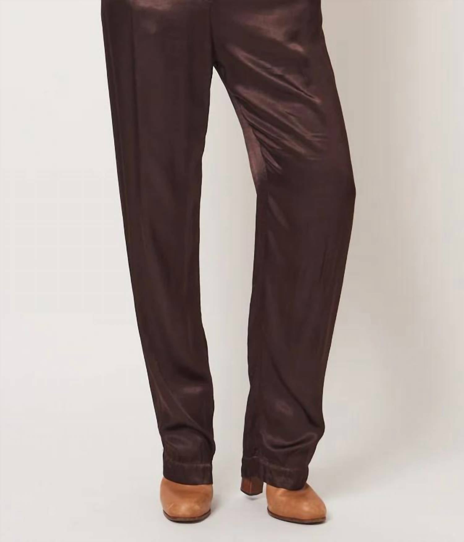 Raquel Allegra Bianca Pant In Chocolate In Gold