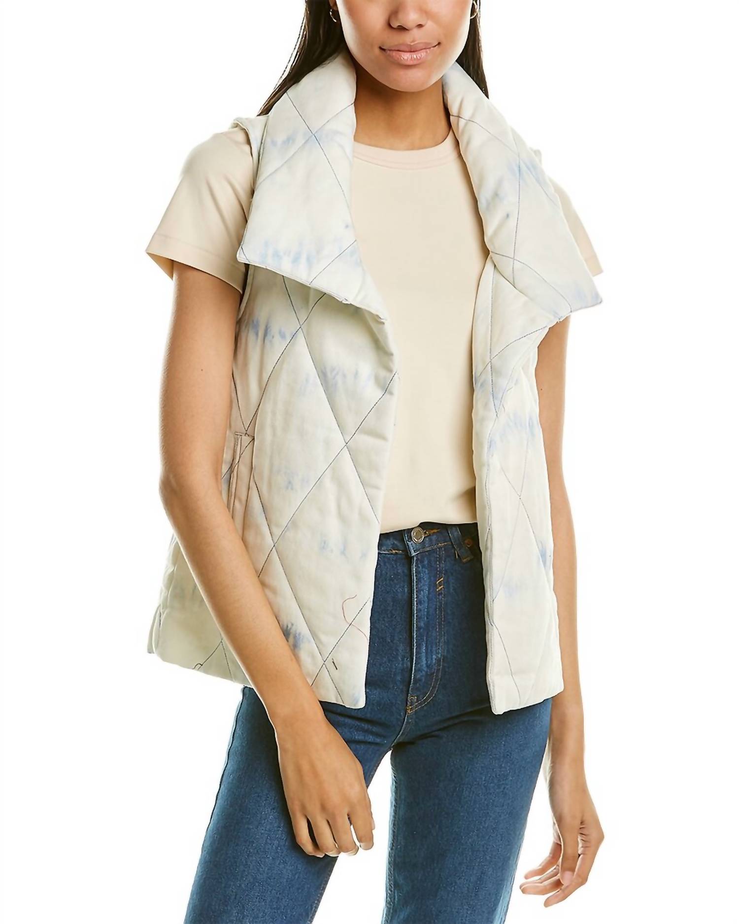 Bb Dakota Outer World Vest In White/blue