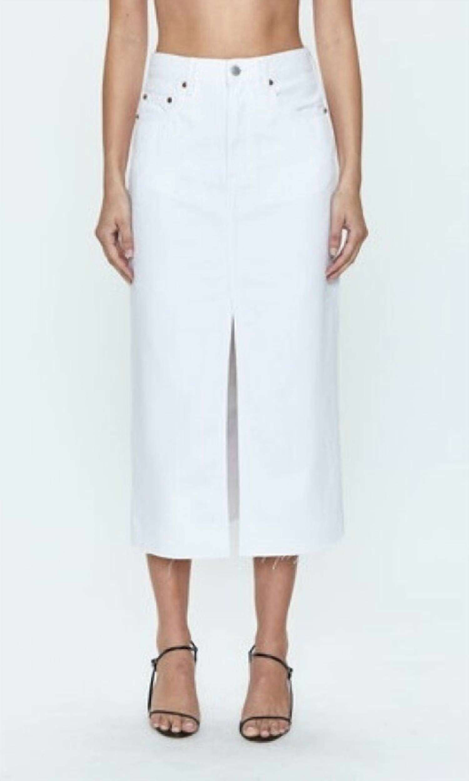 Shop Pistola Alice Denim Skirt In White