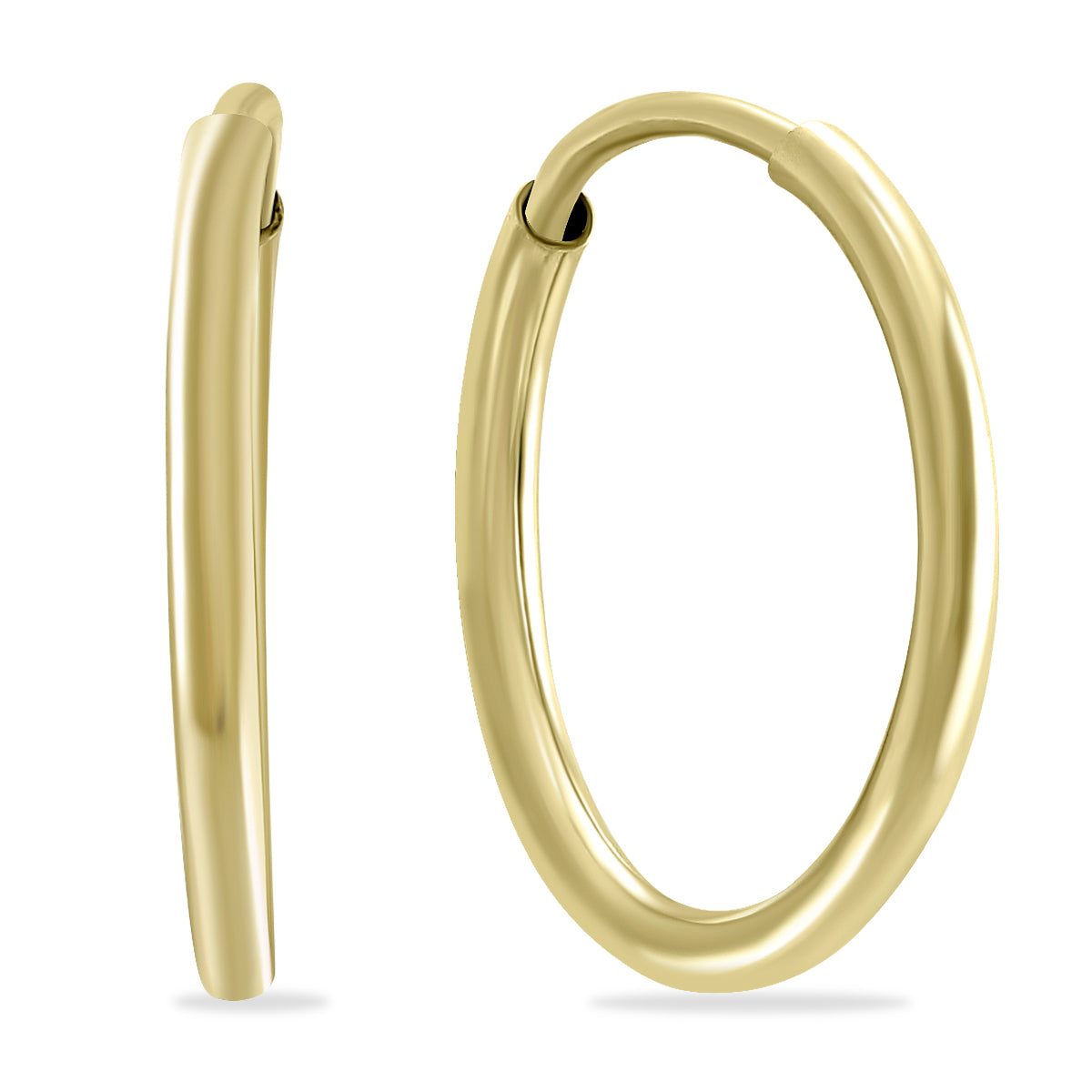 Sselects 14mm Endless 14k Filled Thin Hoop Earrings In Gold