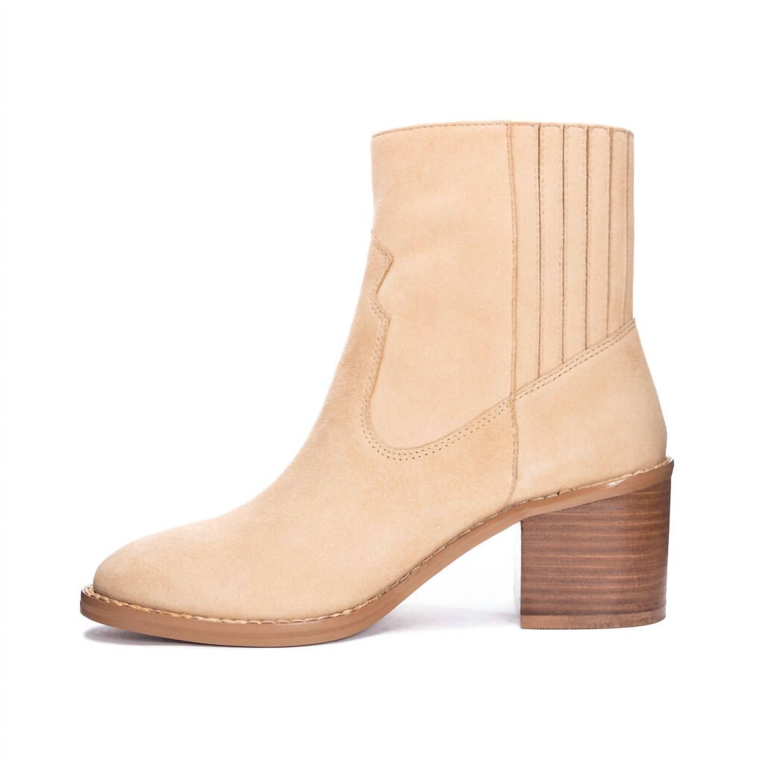 Shop 42 Gold Miley Suede Bootie In Cream In Beige