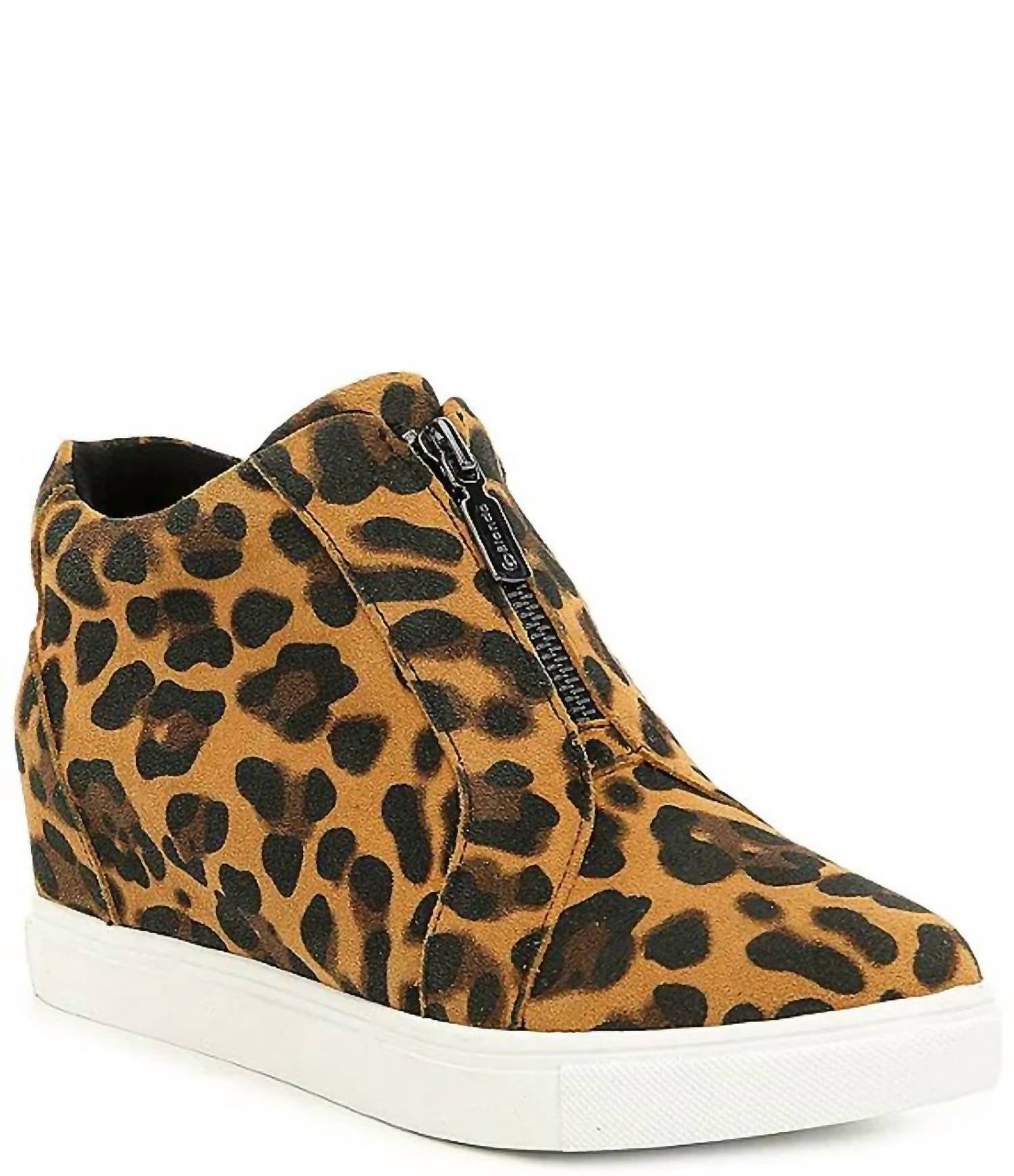 Shop Blondo Women's Glenda Wedge Sneaker In Leopard In Brown