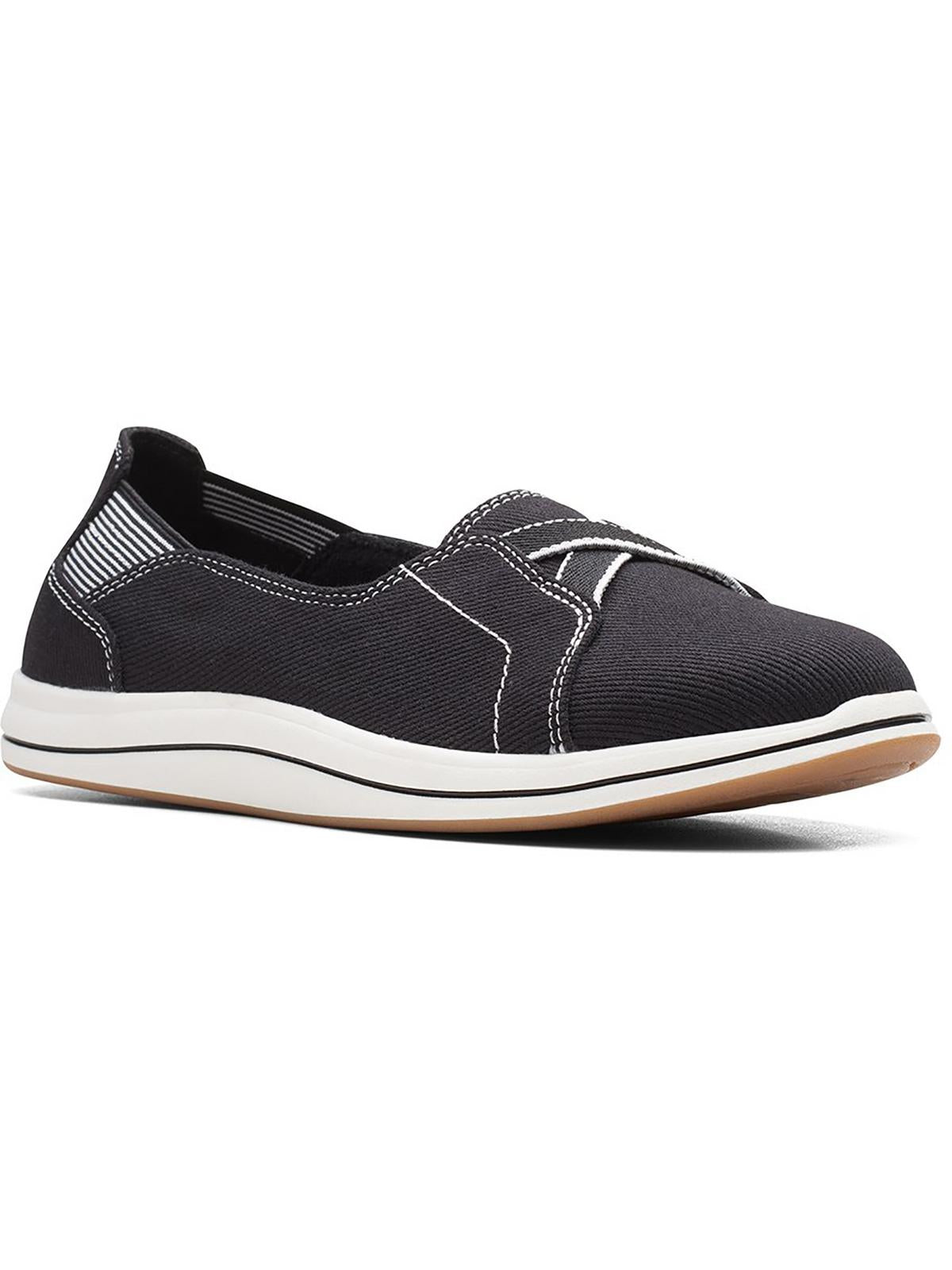 Shop Cloudsteppers By Clarks Breeze Skip Womens Canvas Low-top Slip-on Sneakers In Black