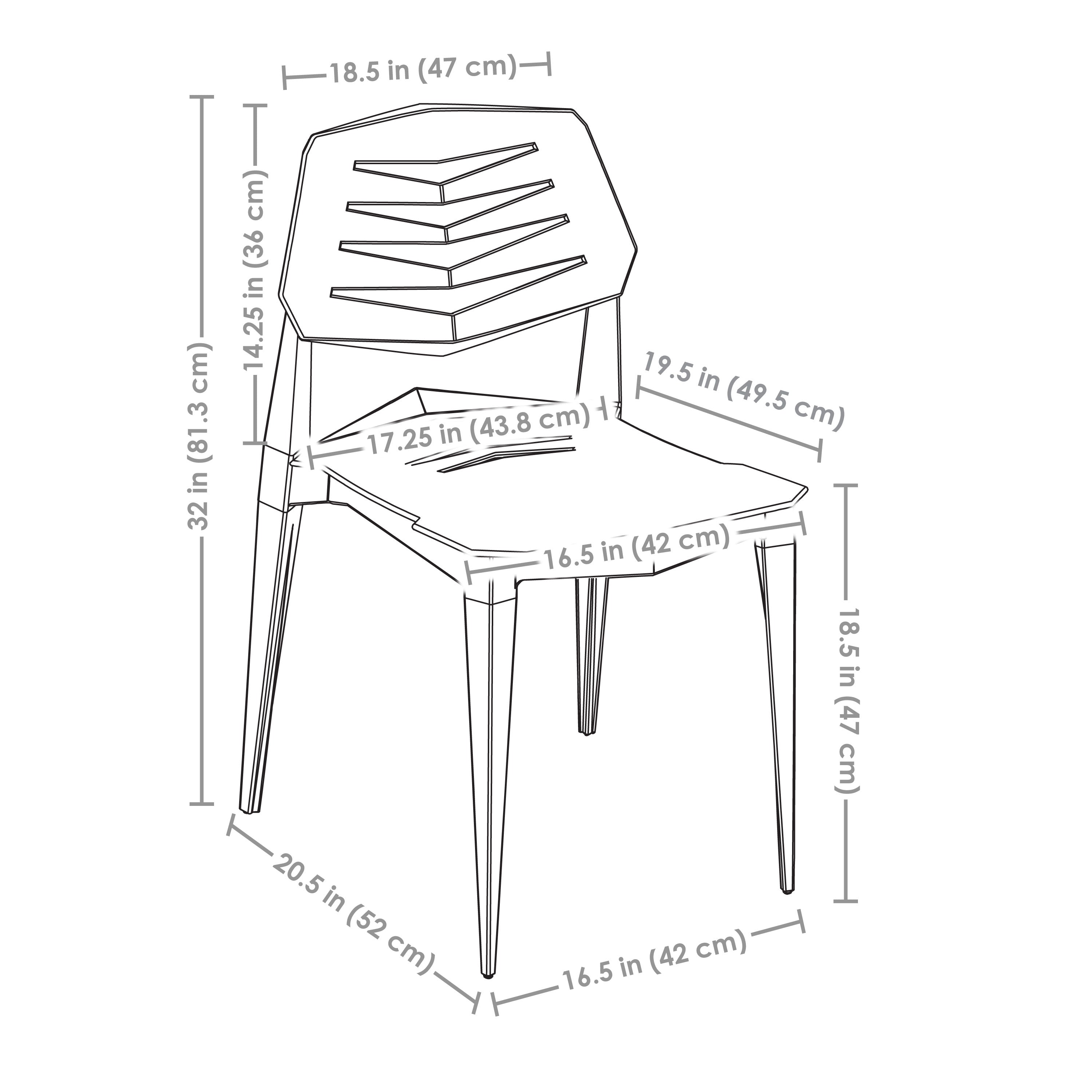 Sunnydaze Indoor/Outdoor Plastic Dining Chair for the Kitchen, Patio, Deck, or Porch - Black - 32" - 2pk