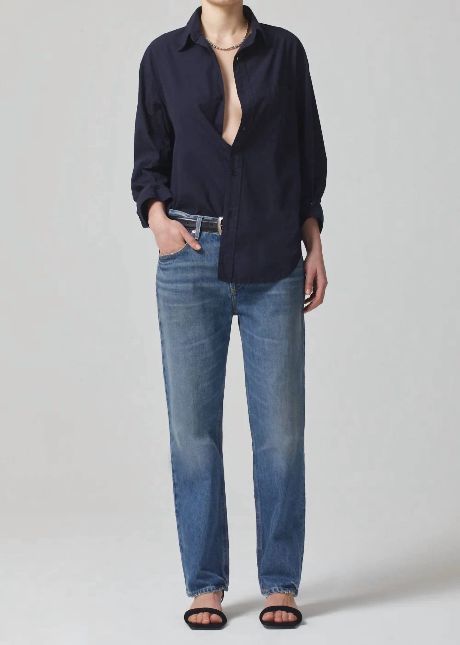 Shop Citizens Of Humanity Neve Low Slung Relaxed Jean In Oasis In Multi