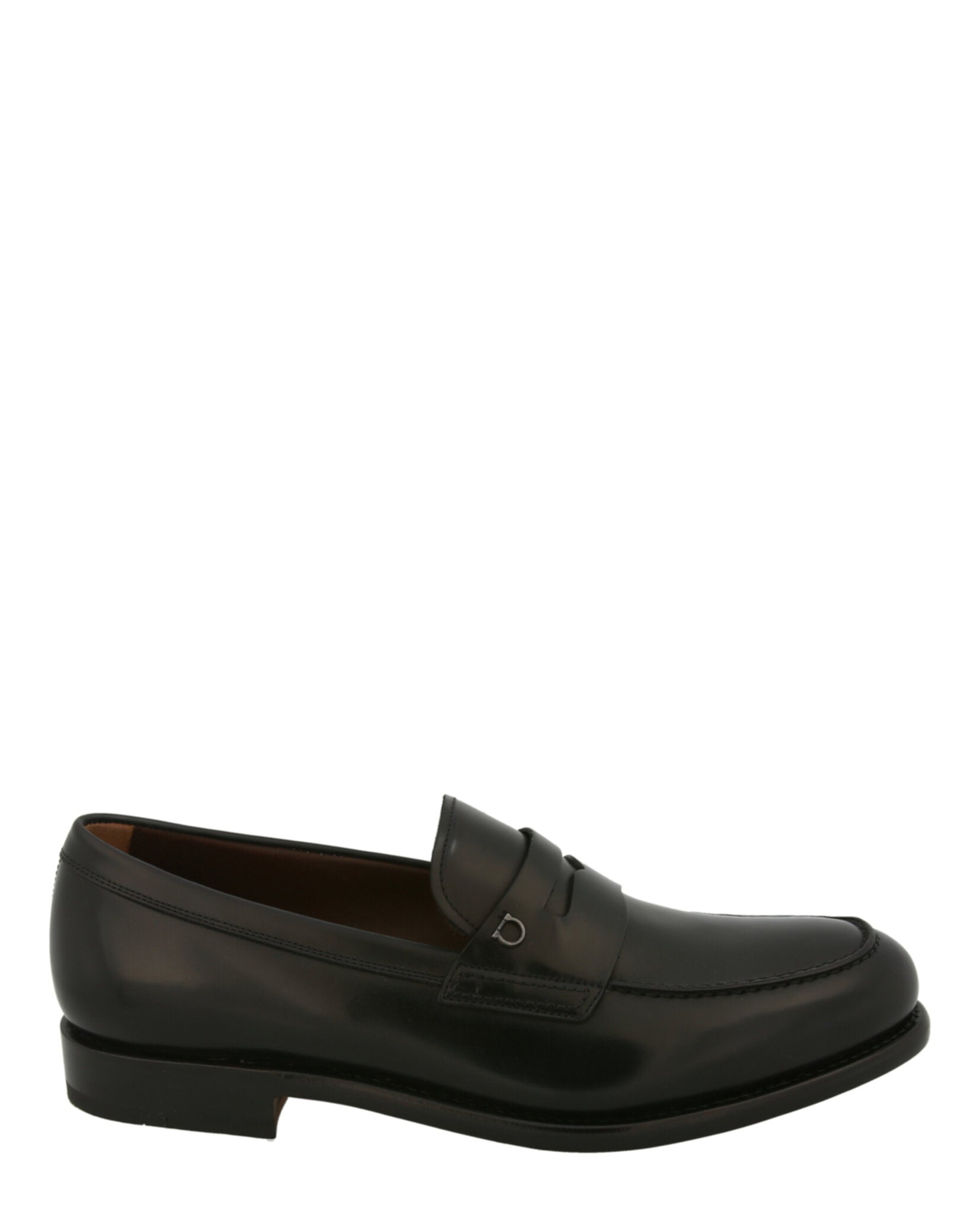 Shop Ferragamo Theodore Leather Loafers In Black