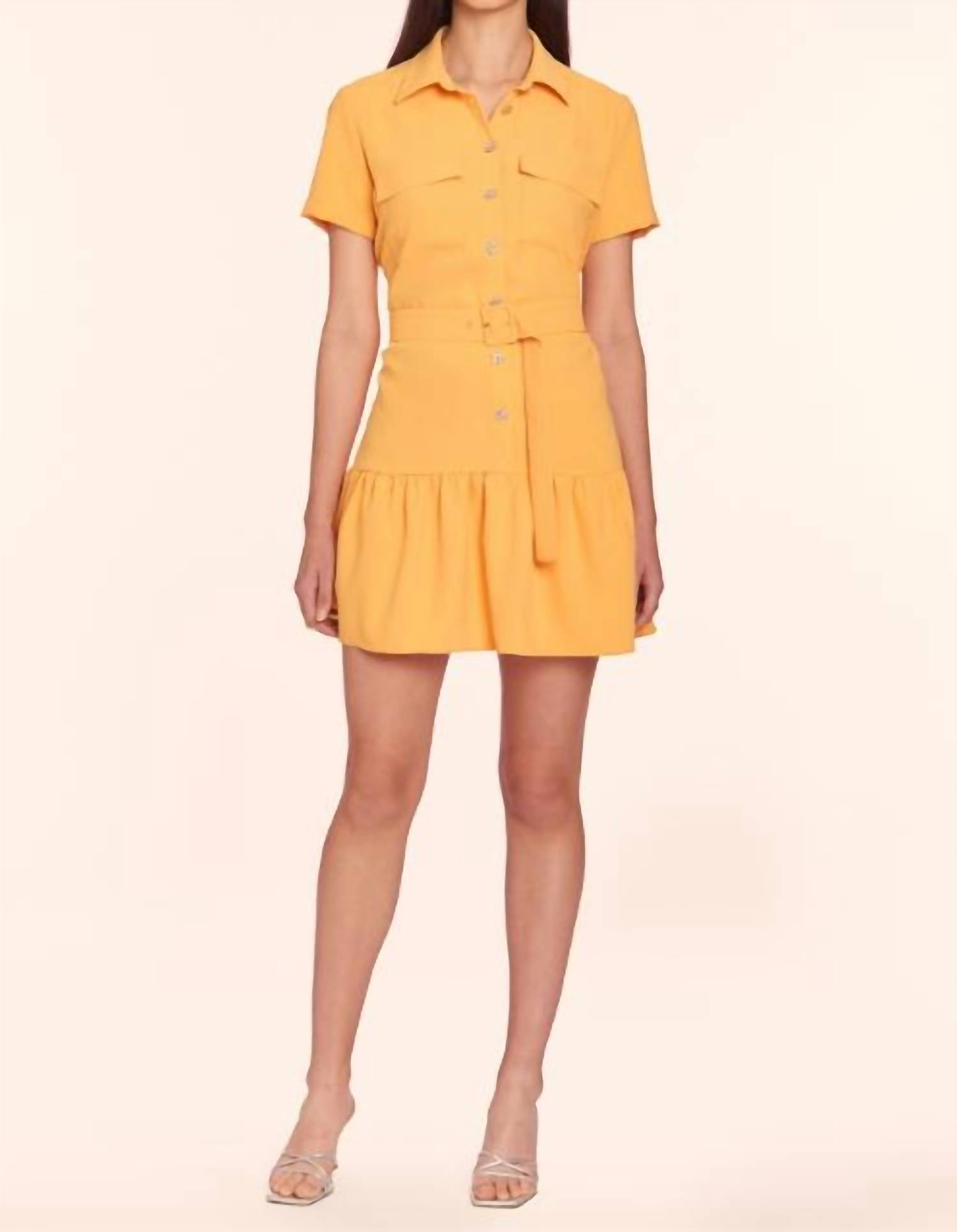 Shop Amanda Uprichard Cathee Dress In Custard In Yellow