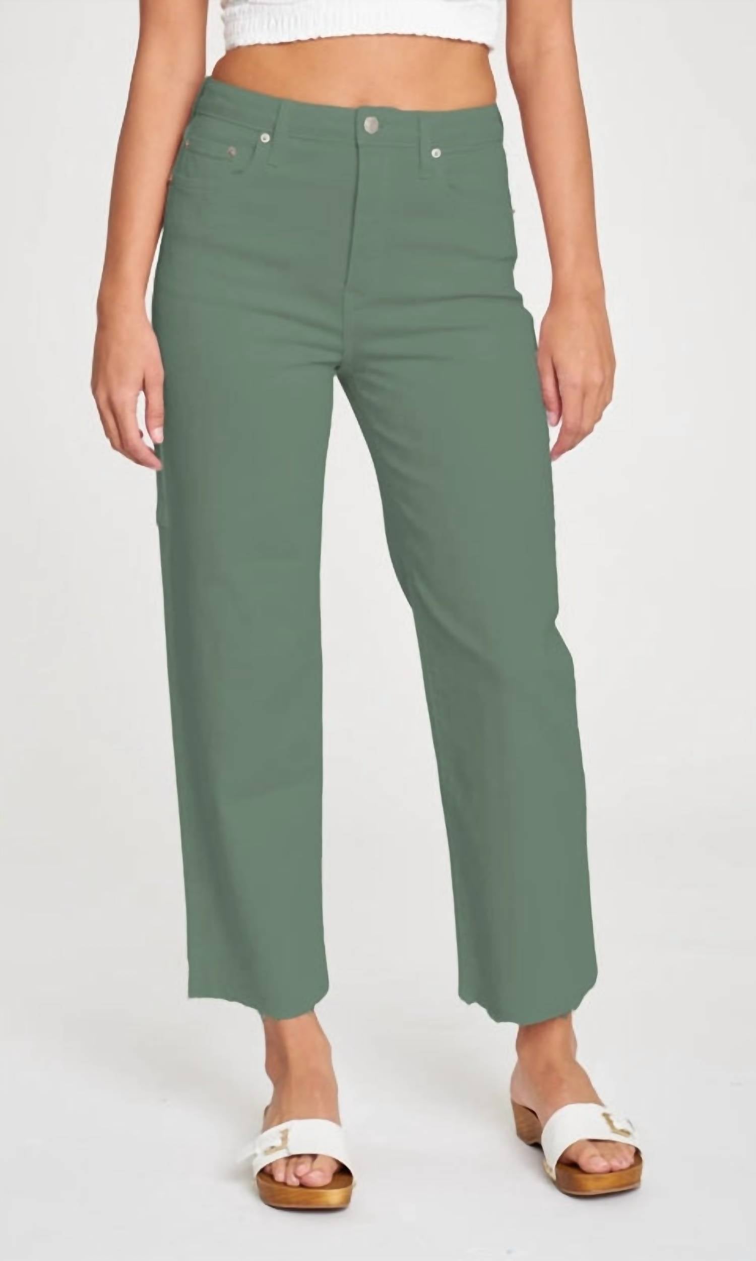 Shop Daze Women's Sun Utility Crop Jeans In Olive In Green