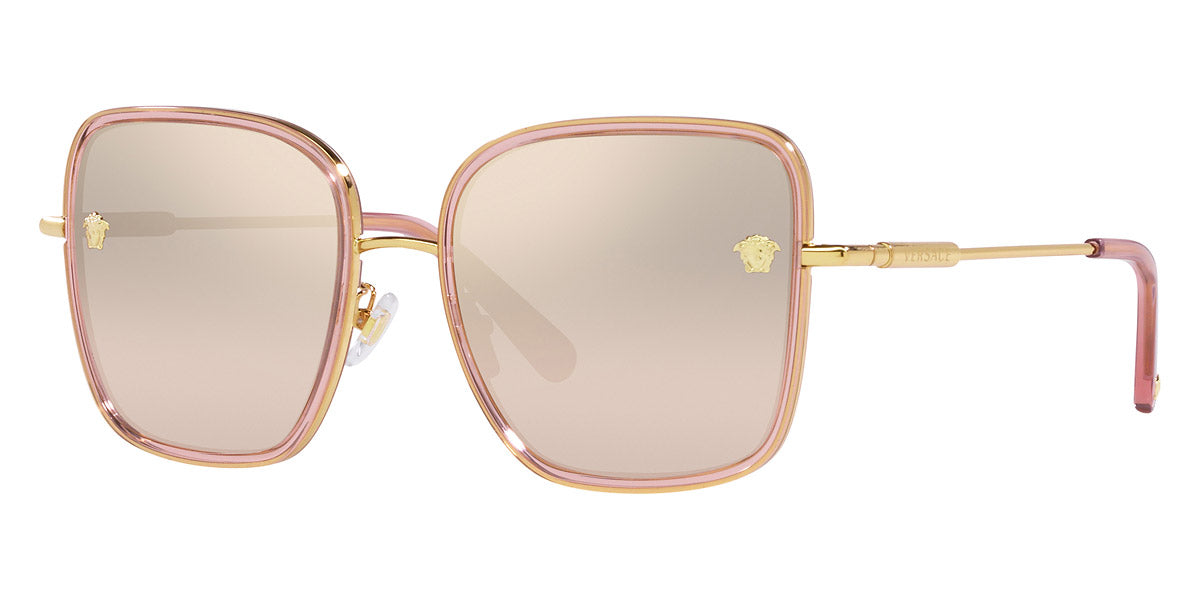 Versace Women's 57mm Transparent Pink Sunglasses In Gold