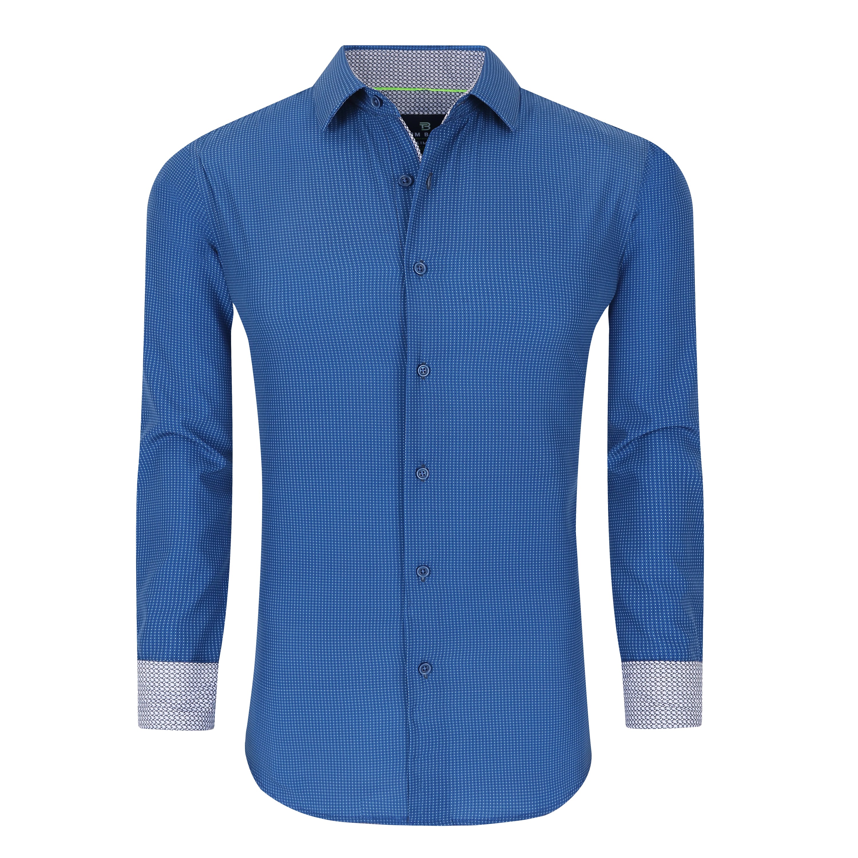 Shop Tom Baine Slim Fit Performance Long Sleeve Geometric Button Down In Blue