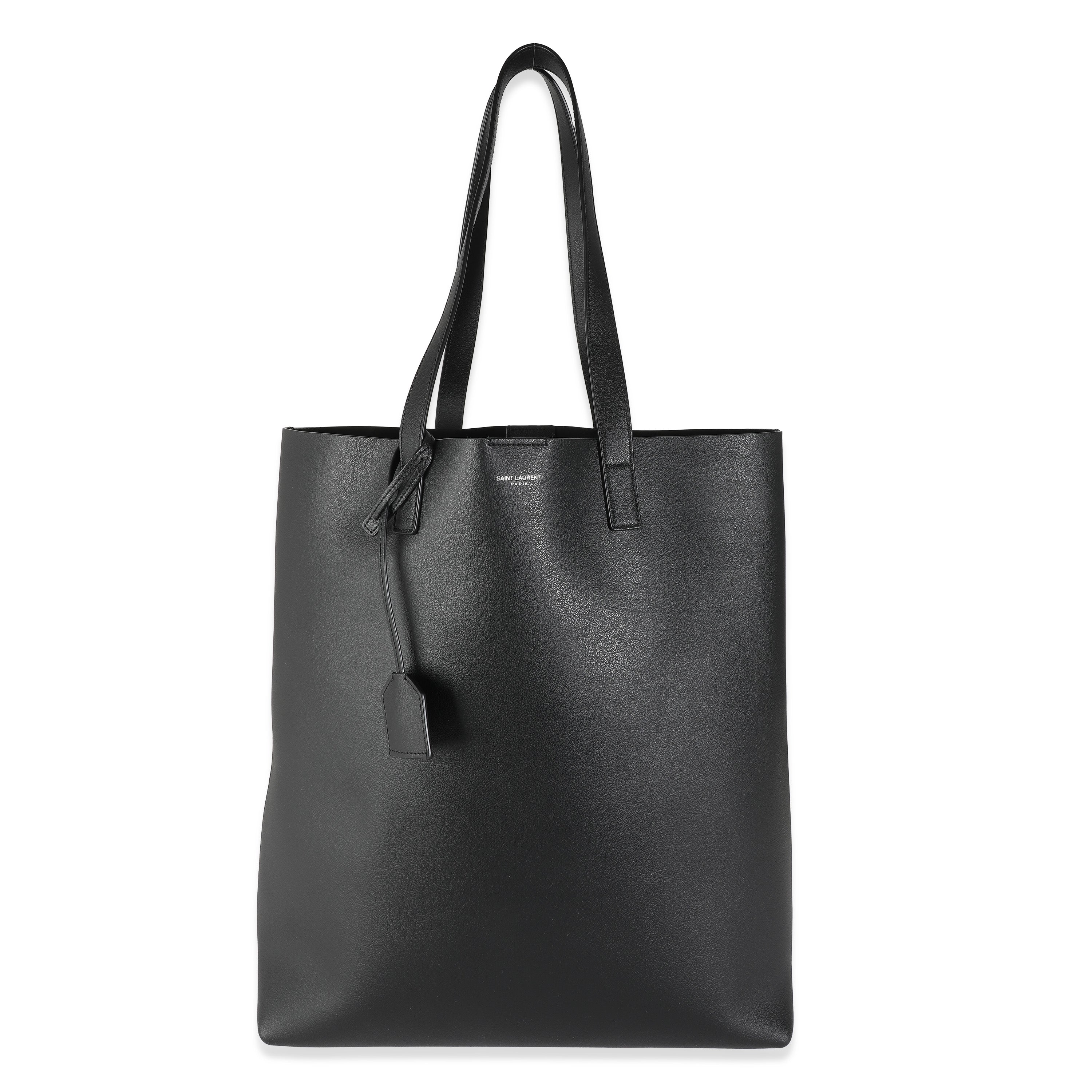 image of Saint Laurent Black Calfskin Medium Shopping Tote