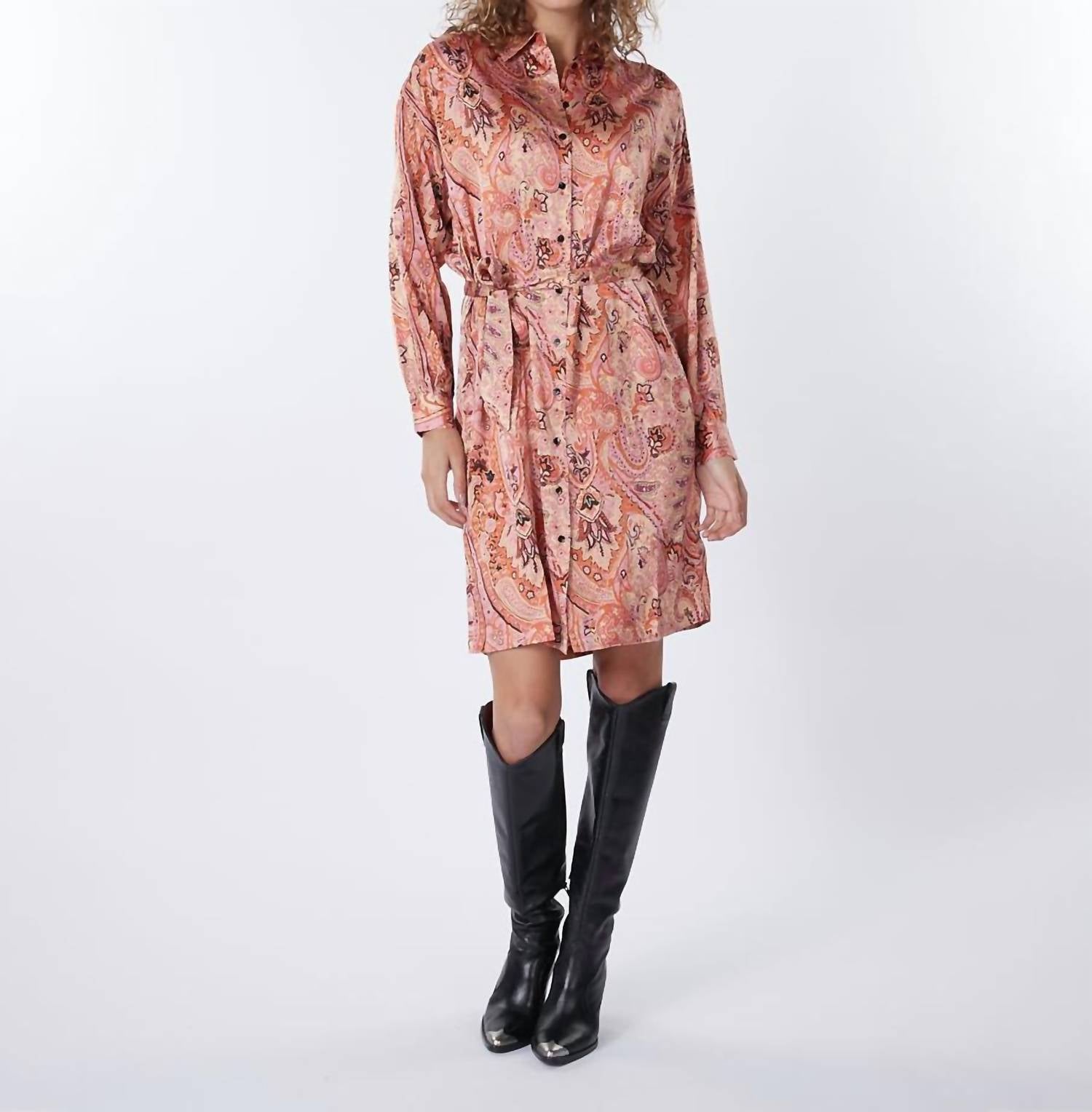 Shop Esqualo Expression Dress In Print In Pink