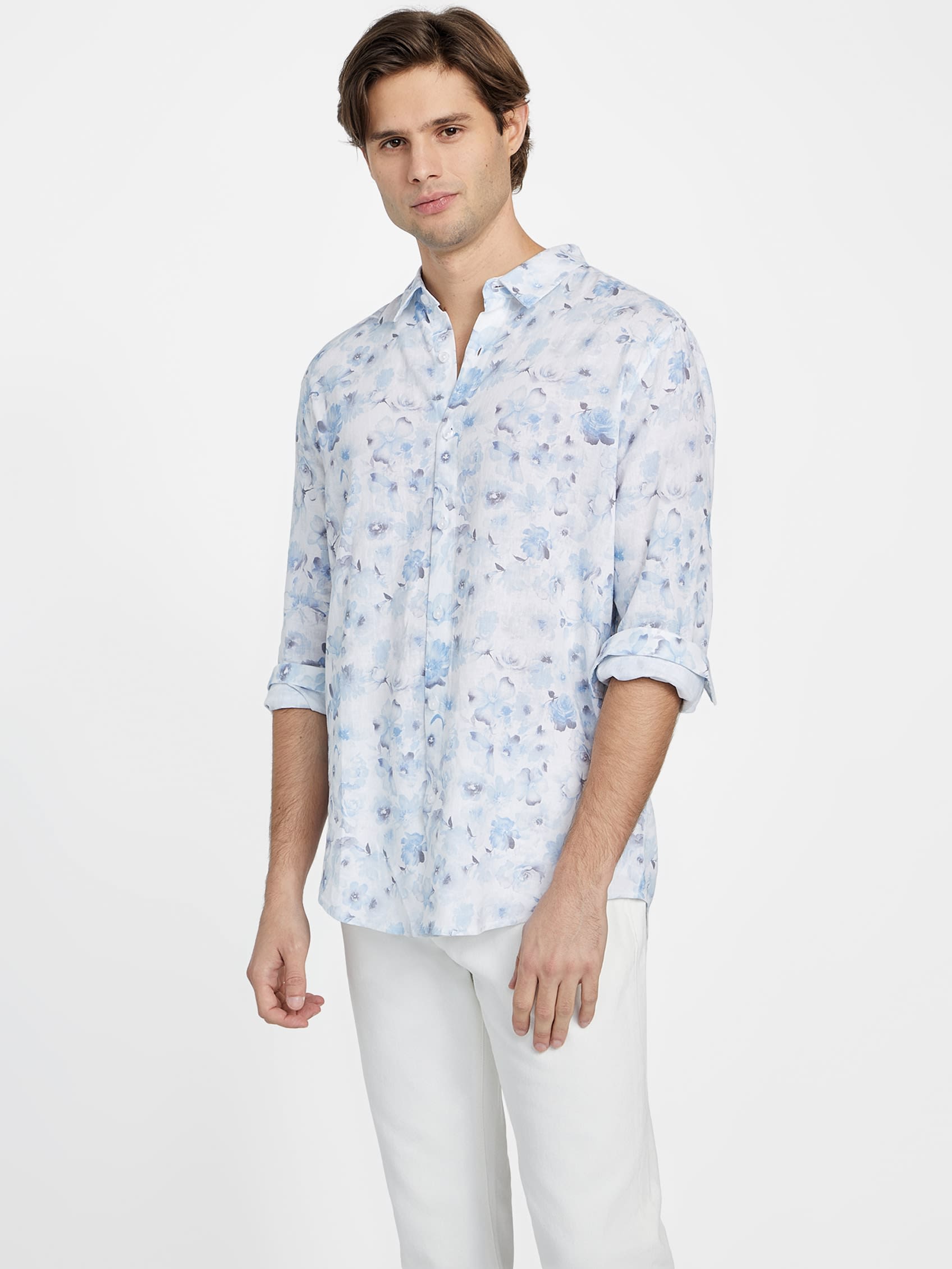 Shop Guess Factory Addy Linen Shirt In White