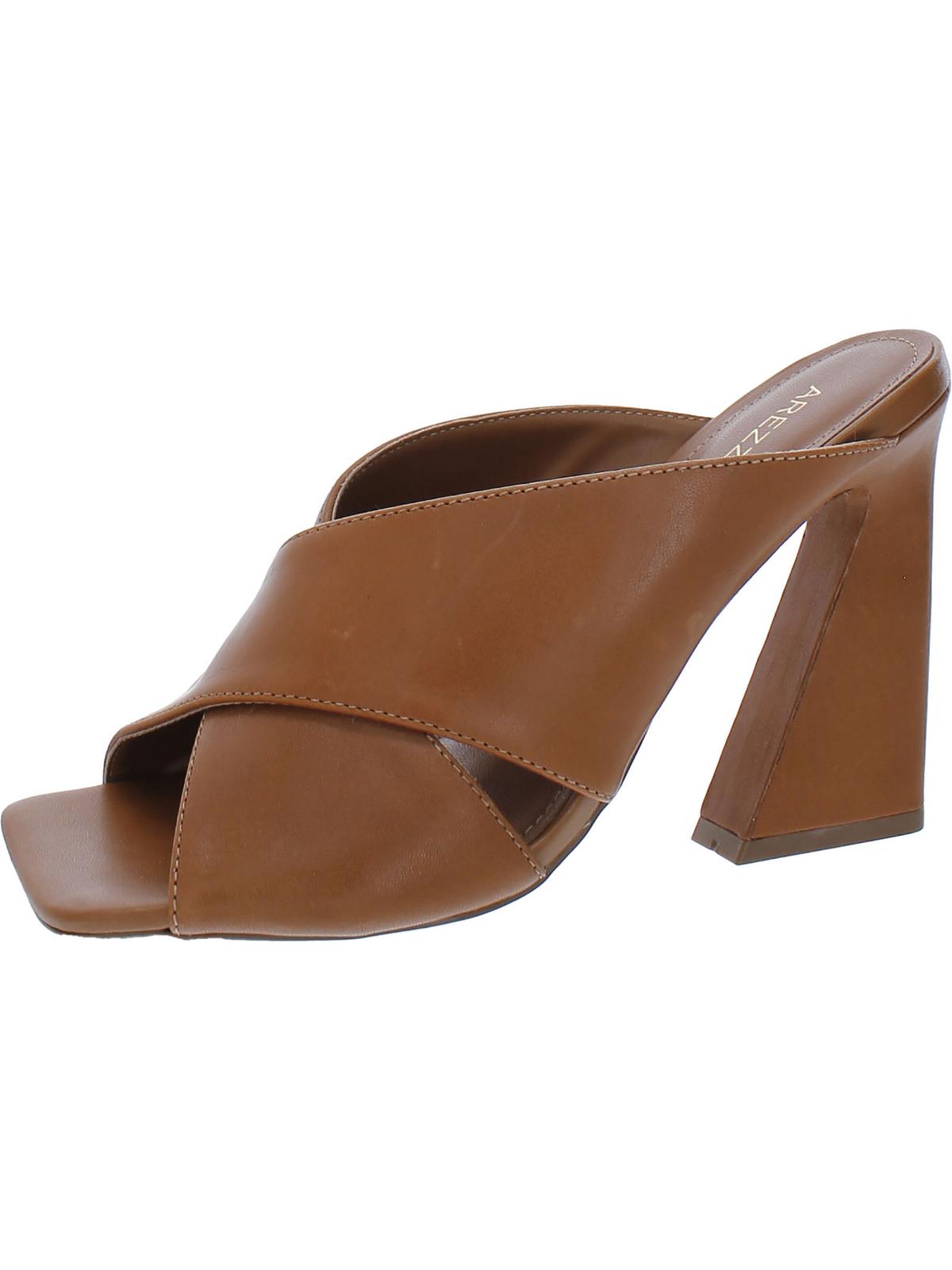 Arezzo Womens Leather Mule Sandals In Brown