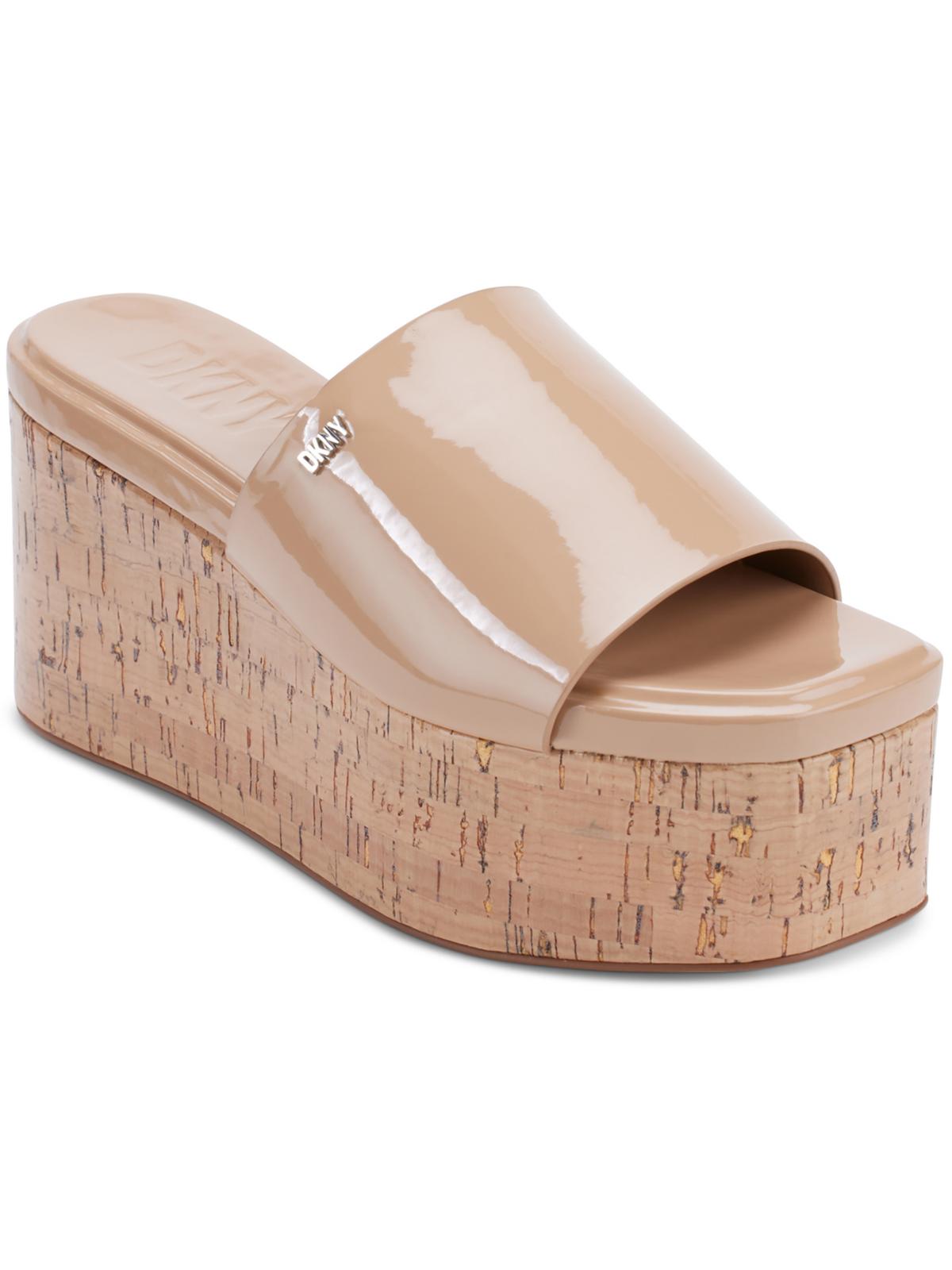 Shop Dkny Adalira Womens Platforms Warm Weather Wedge Sandals In Beige