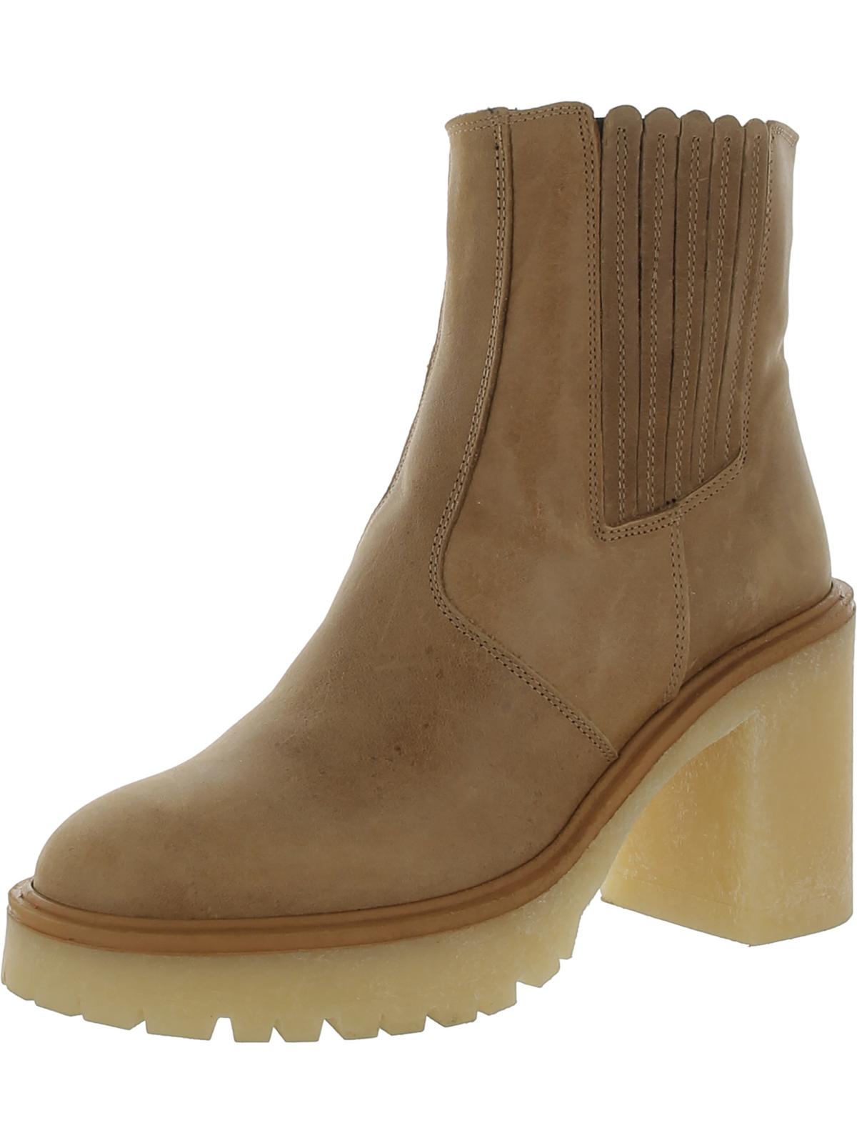 Free People Womens Leather Booties In Brown