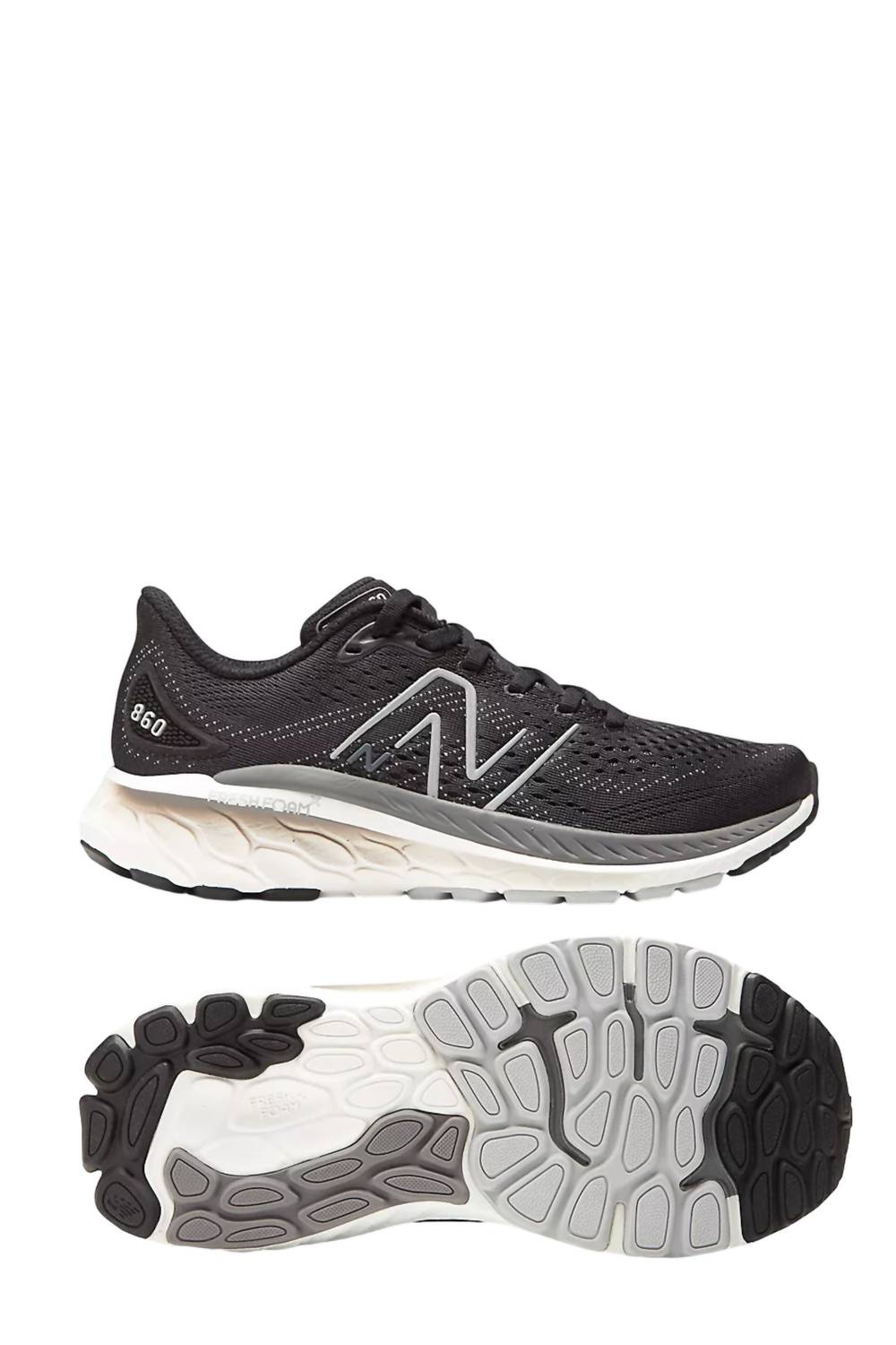 New Balance Women's Fresh Foam X 860v13 Running Shoes - B/medium Width In Black/white/castlerock In Multi