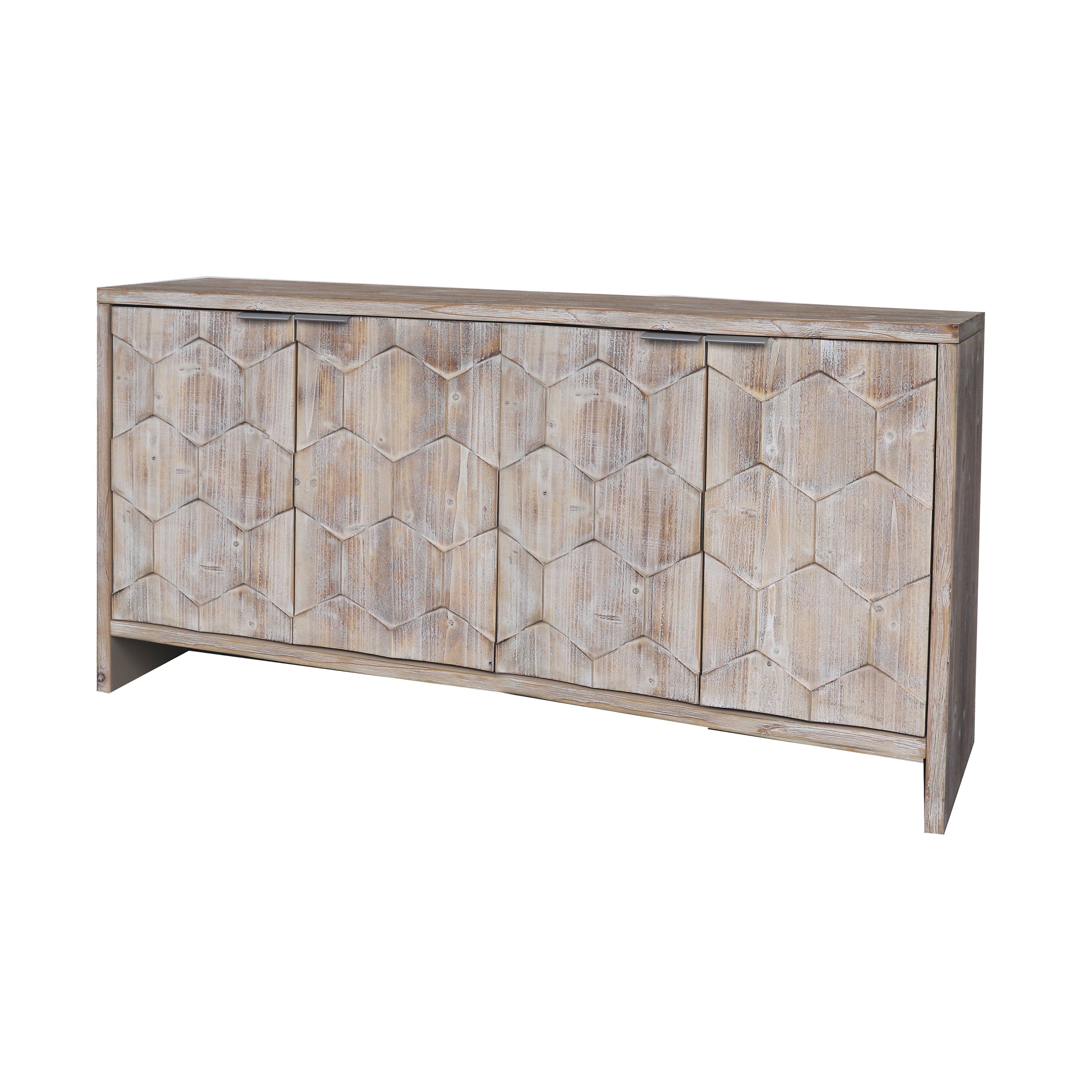 Streamdale Farmhouse Style 4-Door Wooden Storage Cabinet
