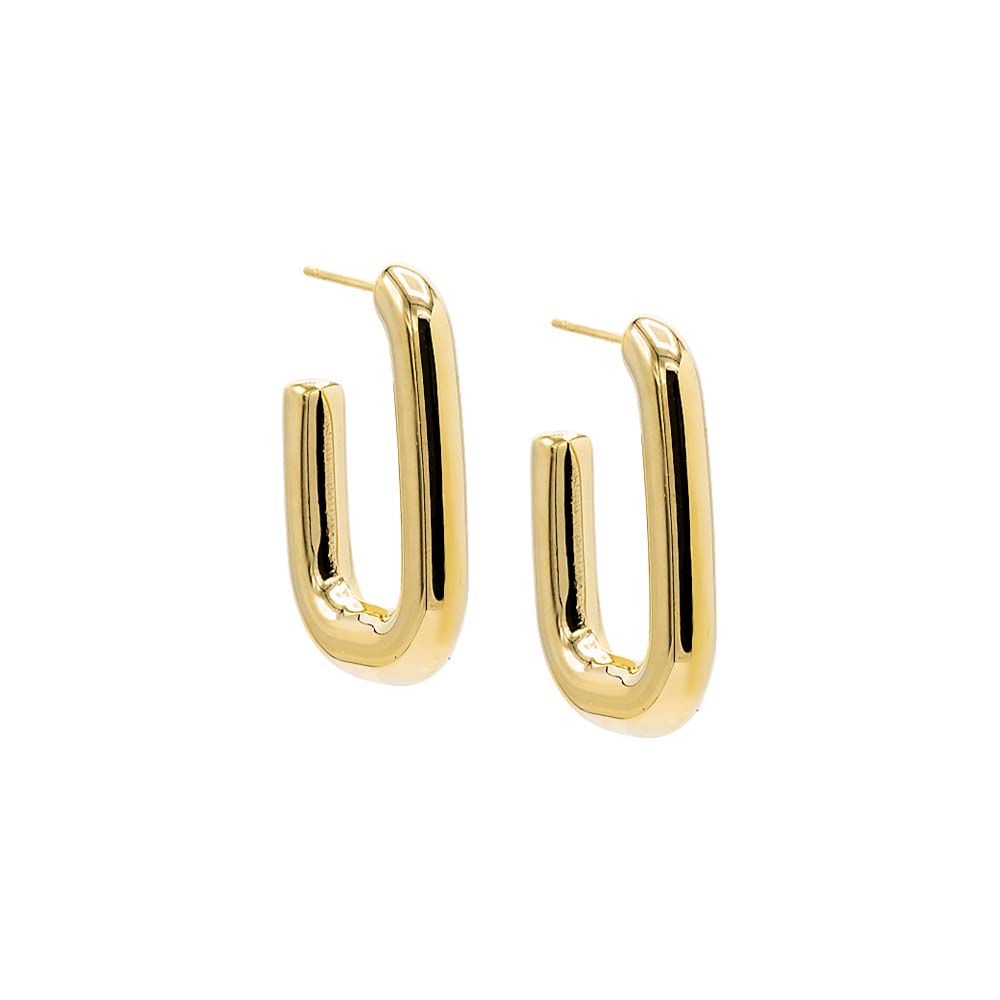 Shop Adina Eden Solid Chunky Open U-shape Hoop Earring In Gold