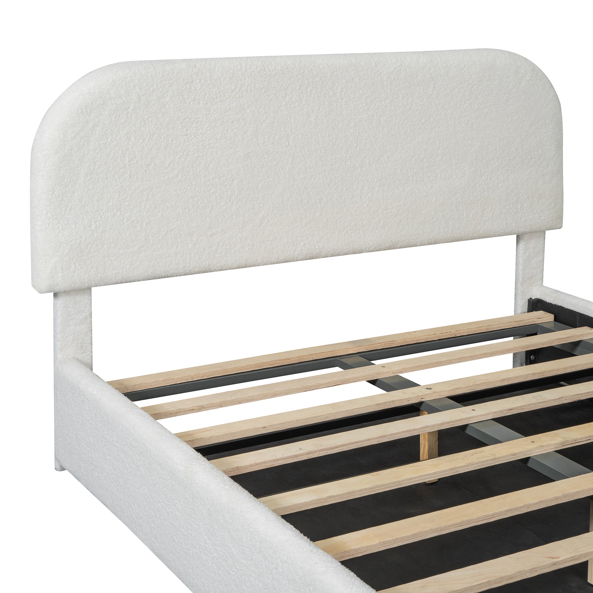 Streamdale Teddy Fleece Platform Bed with Hydraulic Storage
