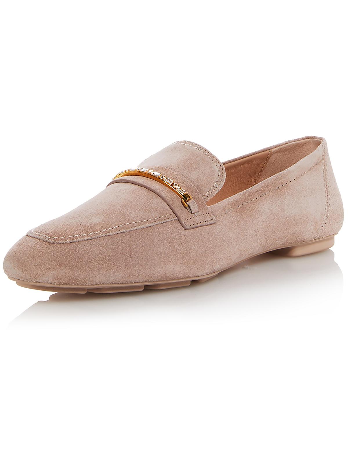 Stuart Weitzman Cipria Womens Suede Loafers In Neutral