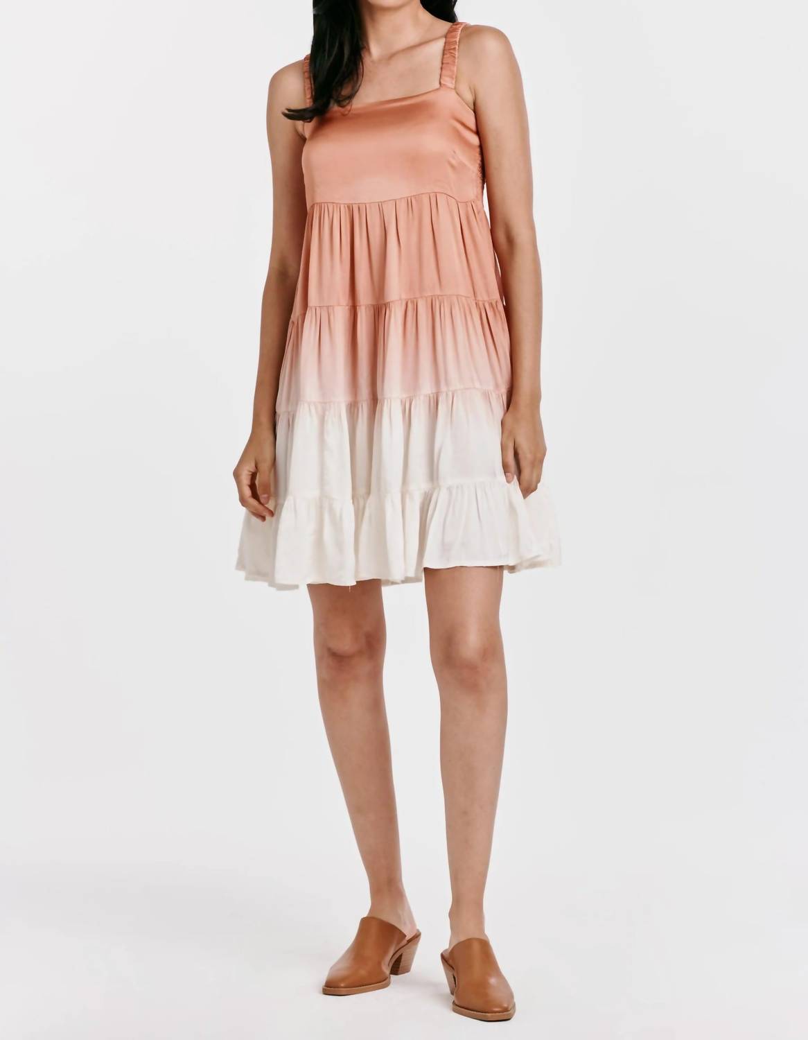 Dear John Denim Faye Mini Tiered Dress In Orange